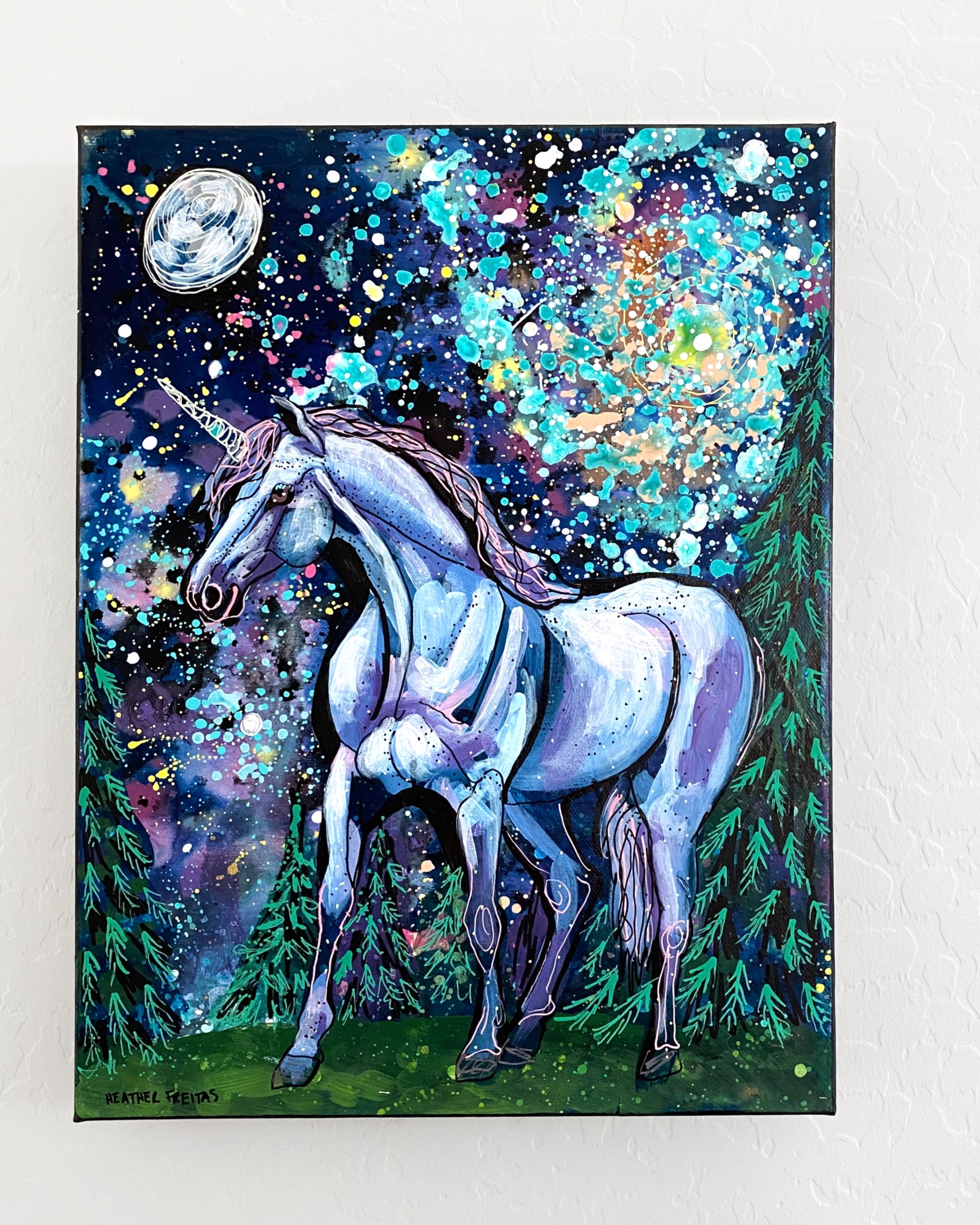 Spiral Galaxy Unicorn ( Original Painting )