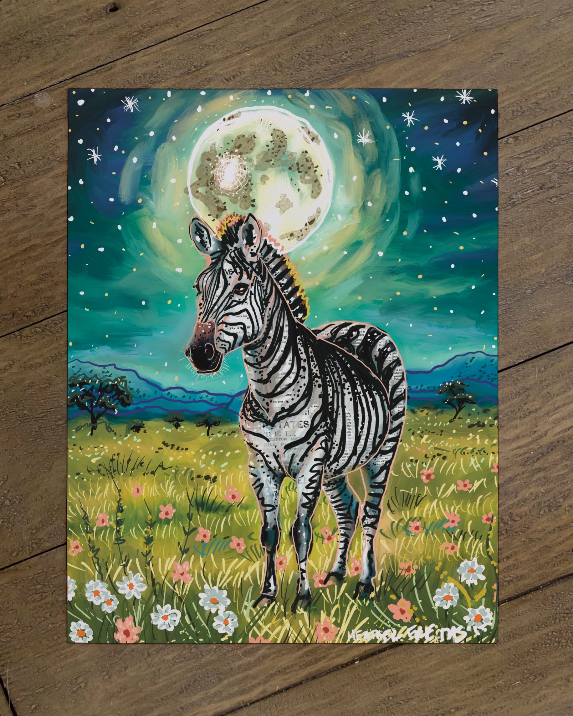 Floral Zebra - Limited Edition Print