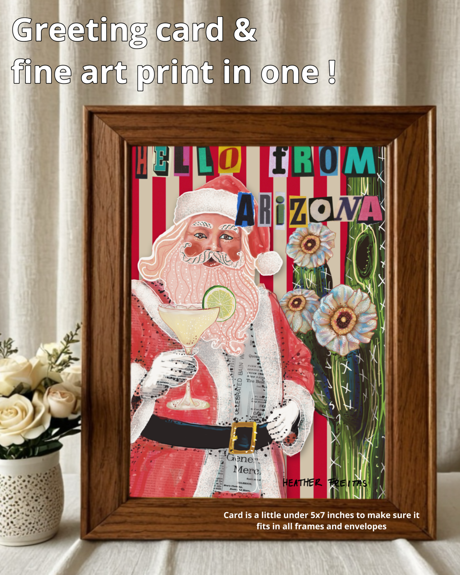 Arizona Christmas Santa Greeting Card / Fine Art Print