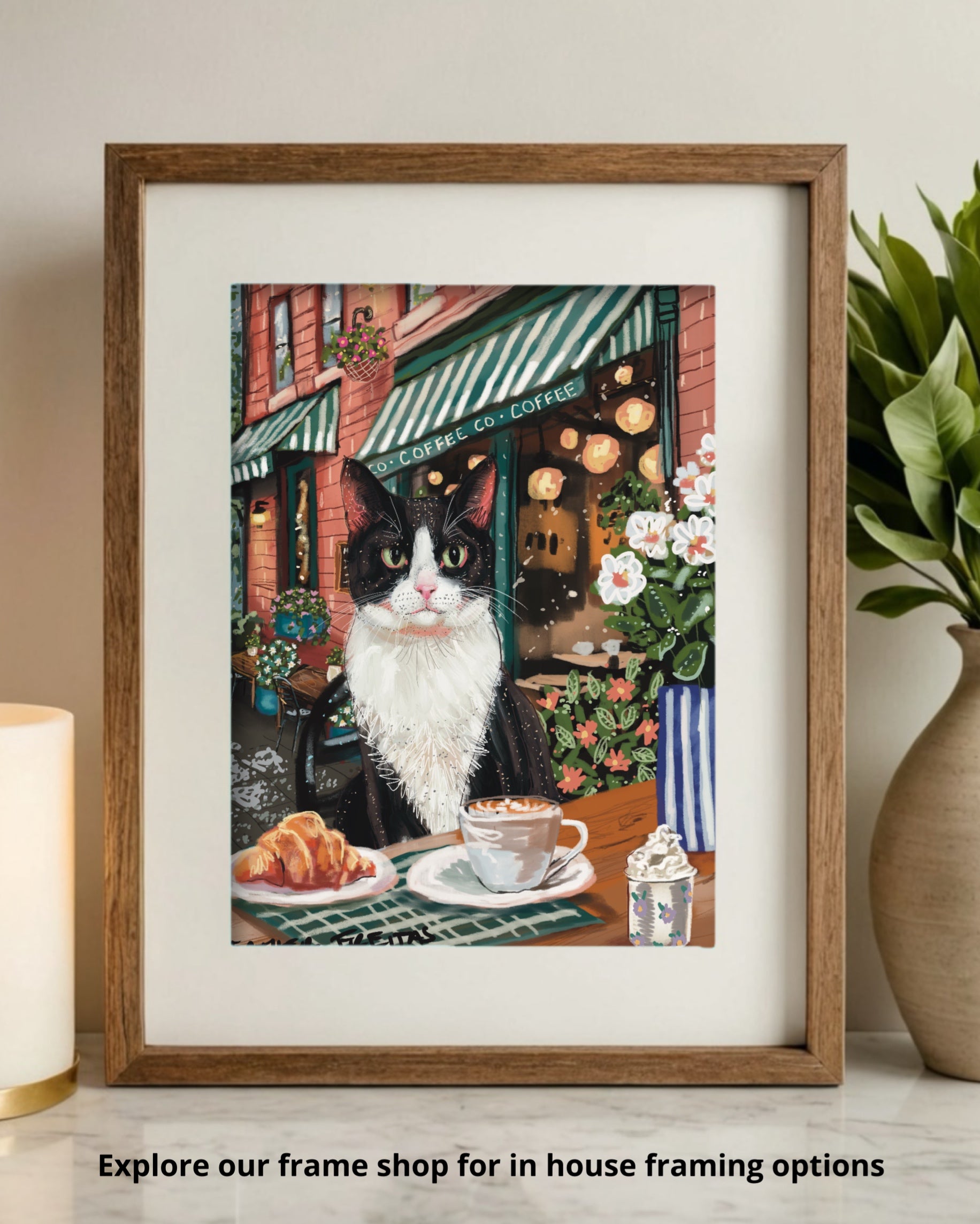 Build Your Own Fancy Feast Cat Art Print - Tuxedo