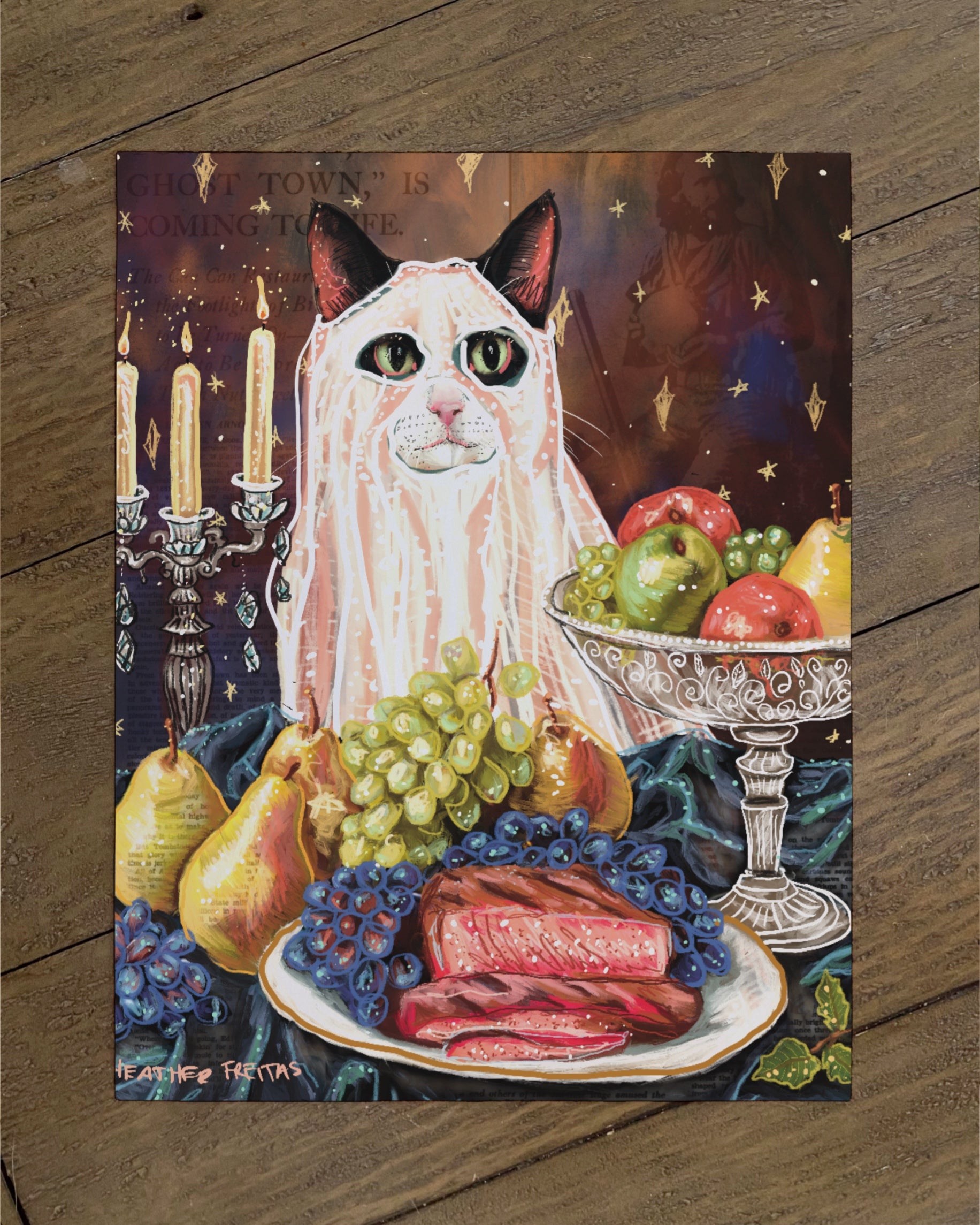 Build Your Own Fancy Feast Cat Art Print - Tuxedo