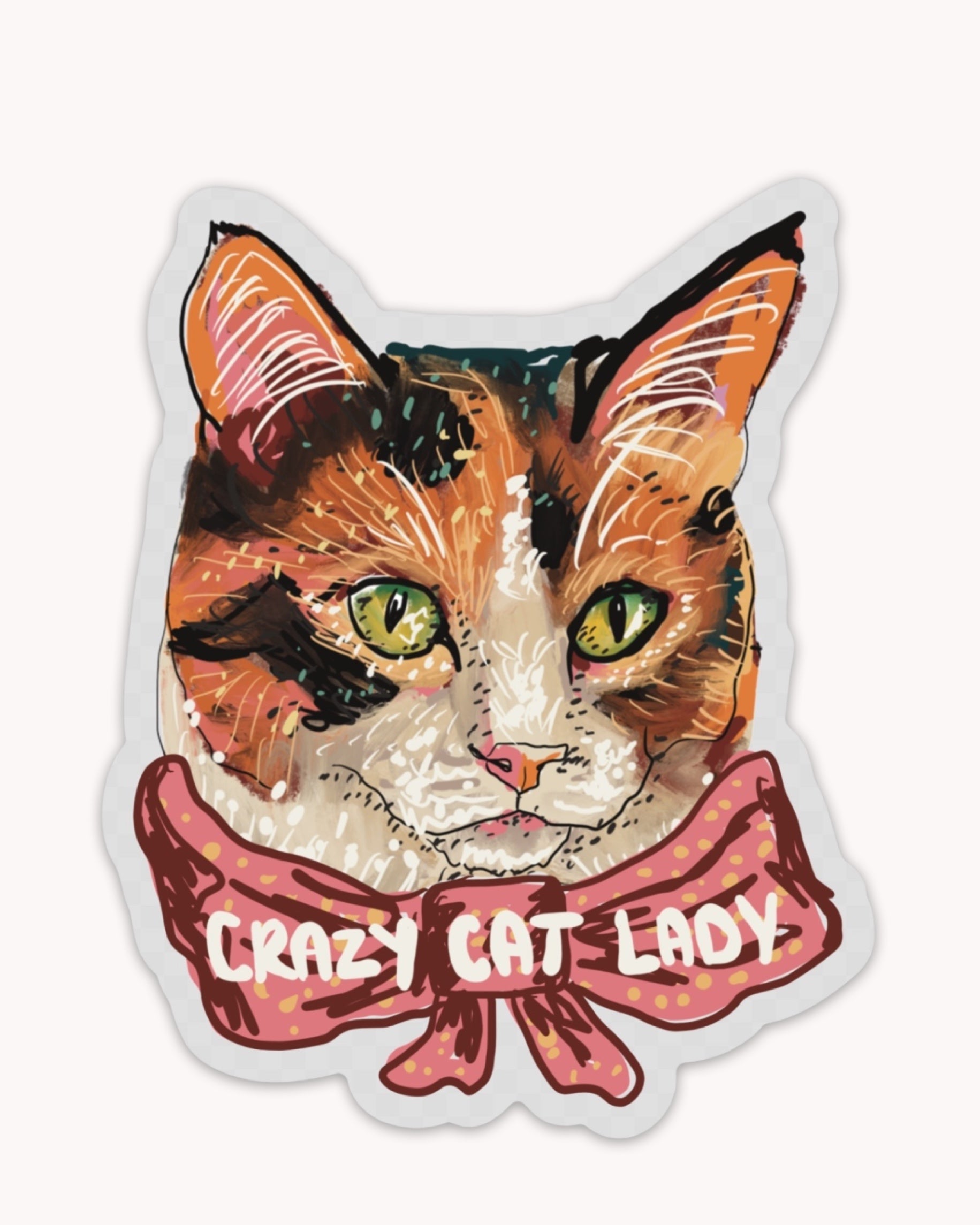 Crazy Cat Lady Sticker ( Clear )