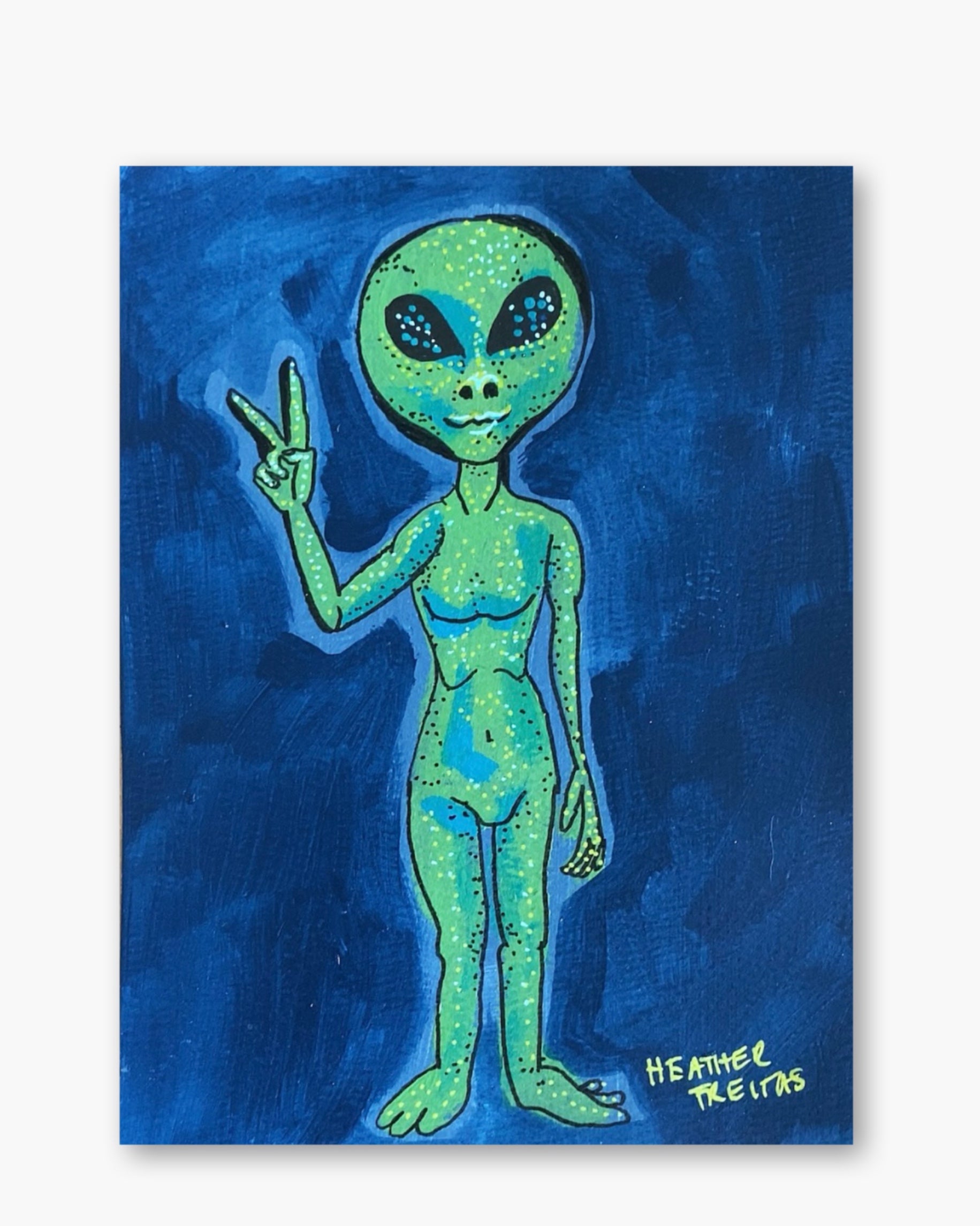 Peace Alien - Original Painting