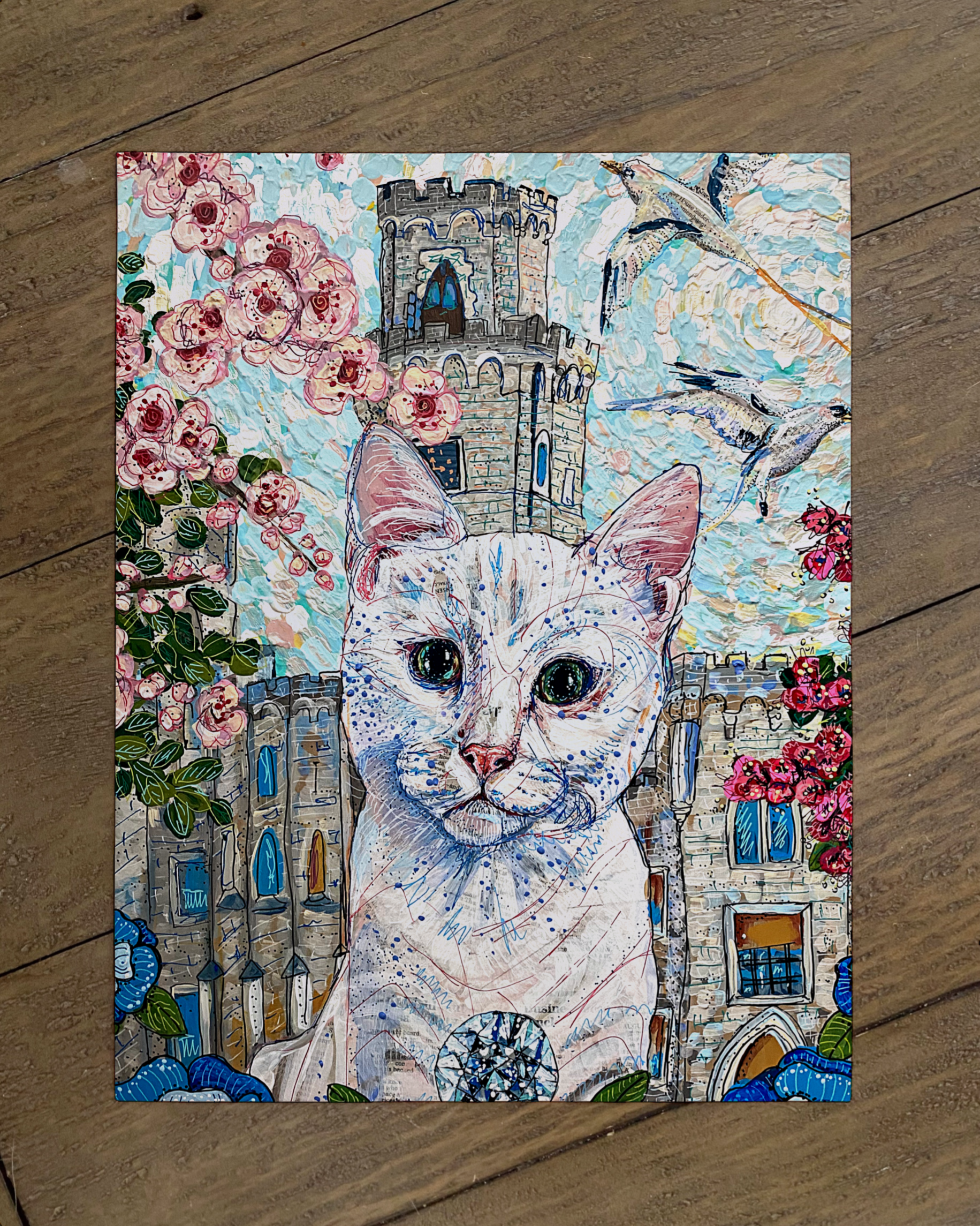 Blossom Castle Cat - Limited Edition Print