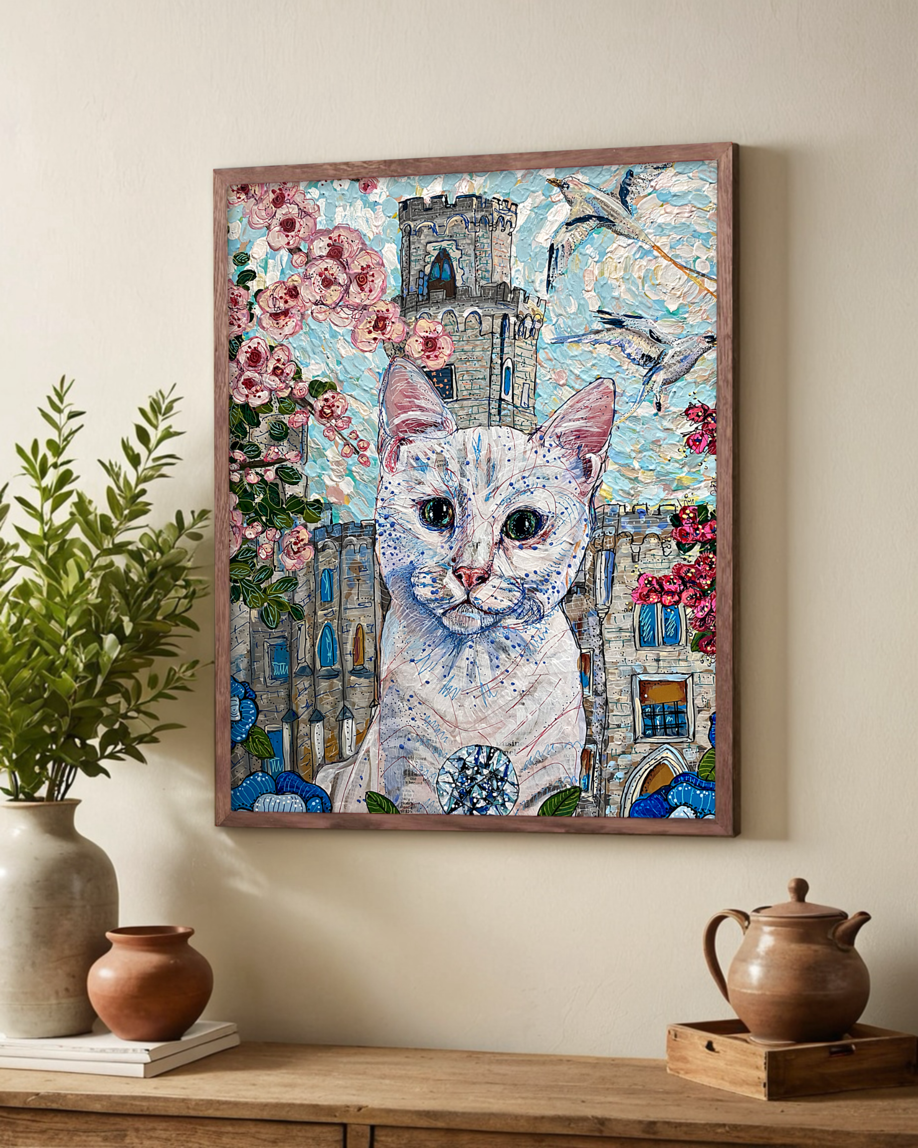 Blossom Castle Cat - Limited Edition Print