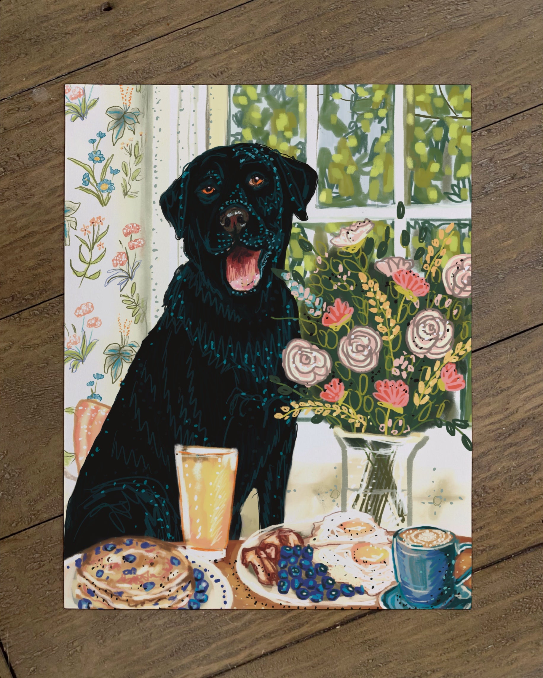 Build Your Own Dining Dog Art Print - Labrador