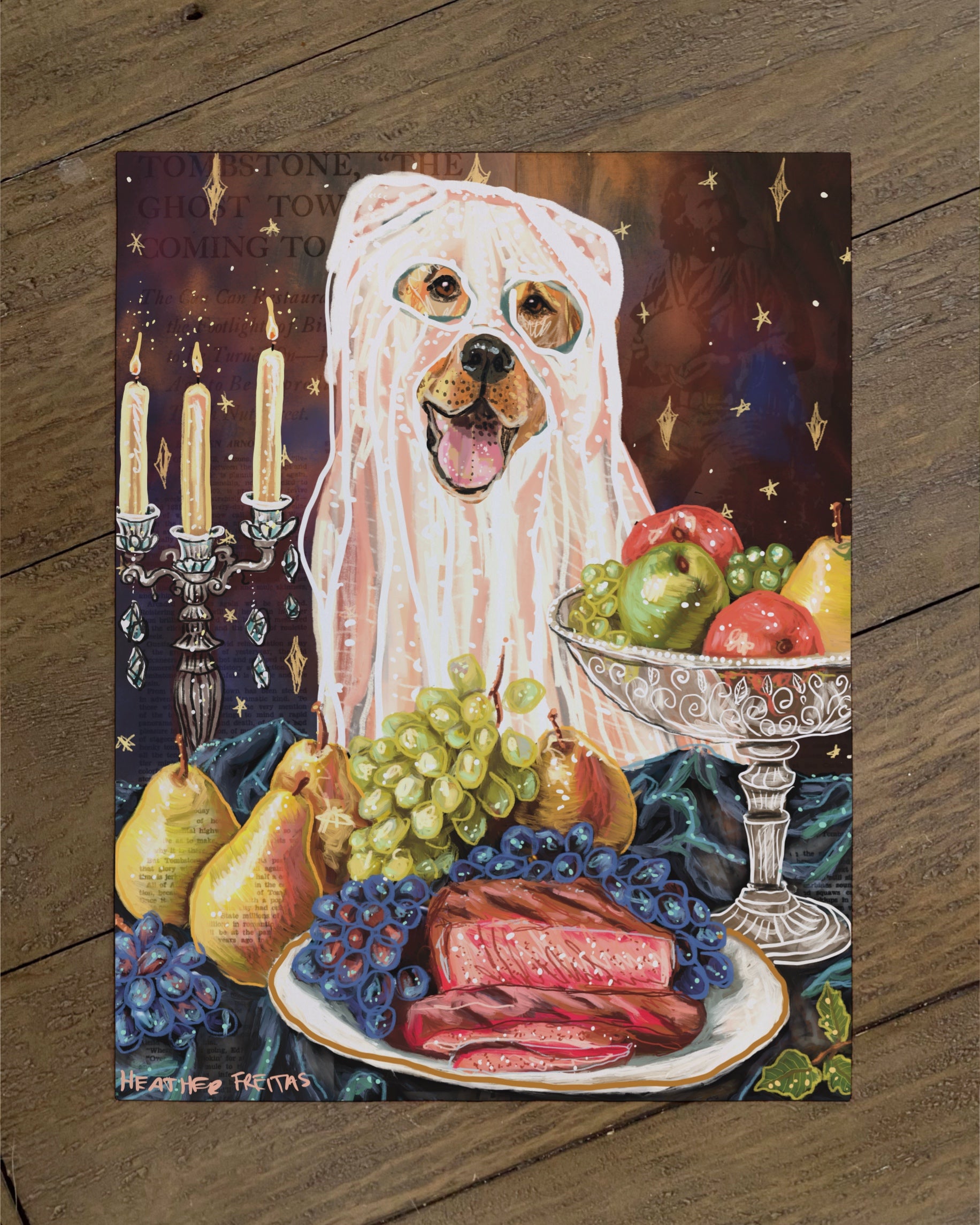 Build Your Own Dining Dog Art Print - Labrador