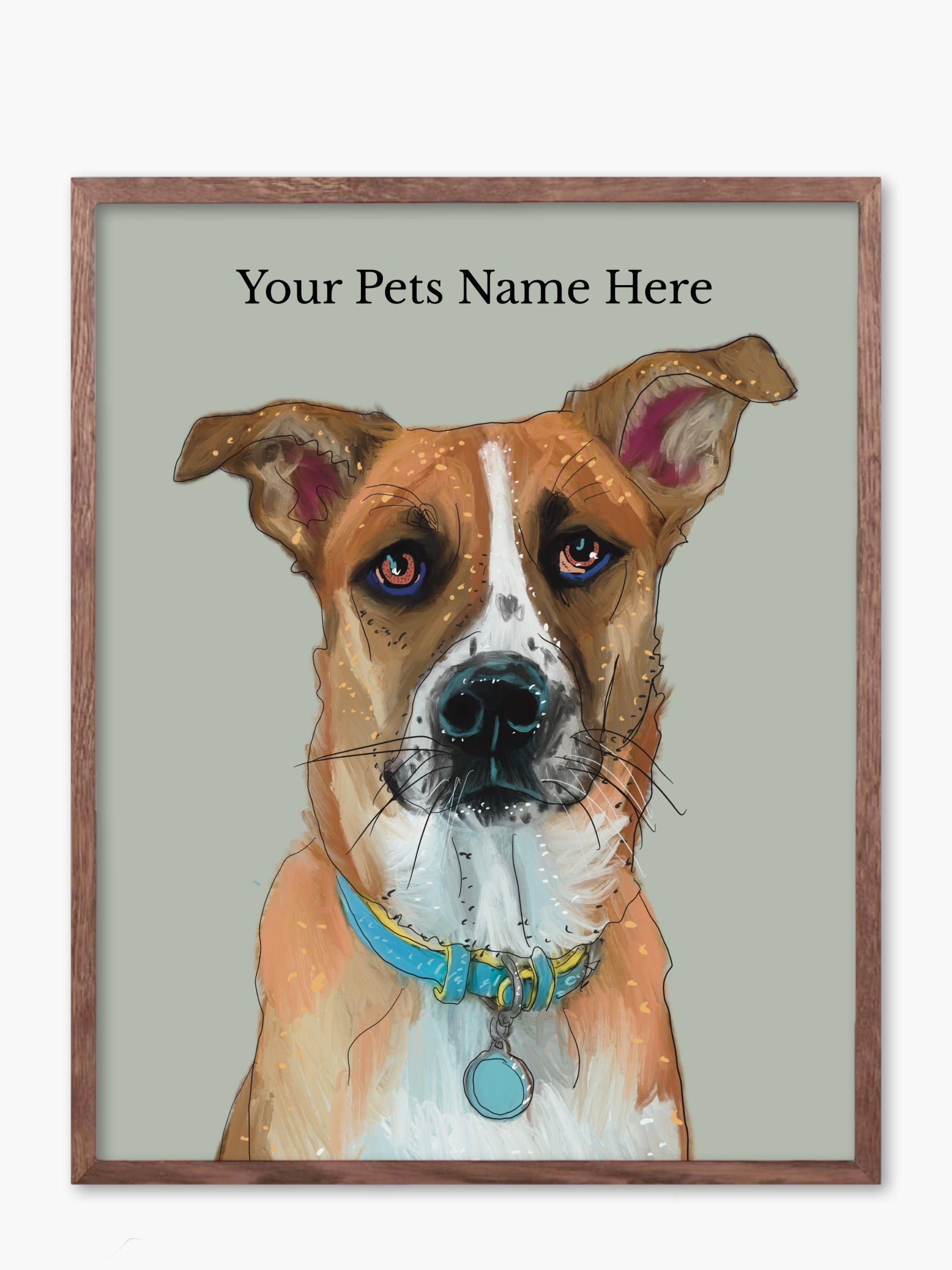 Custom Pet Portrait - Digitally Hand Painted Print