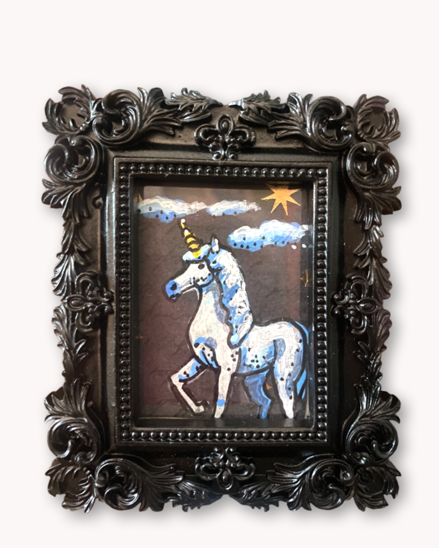 Air Unicorn Original Painting Fine Art Magent