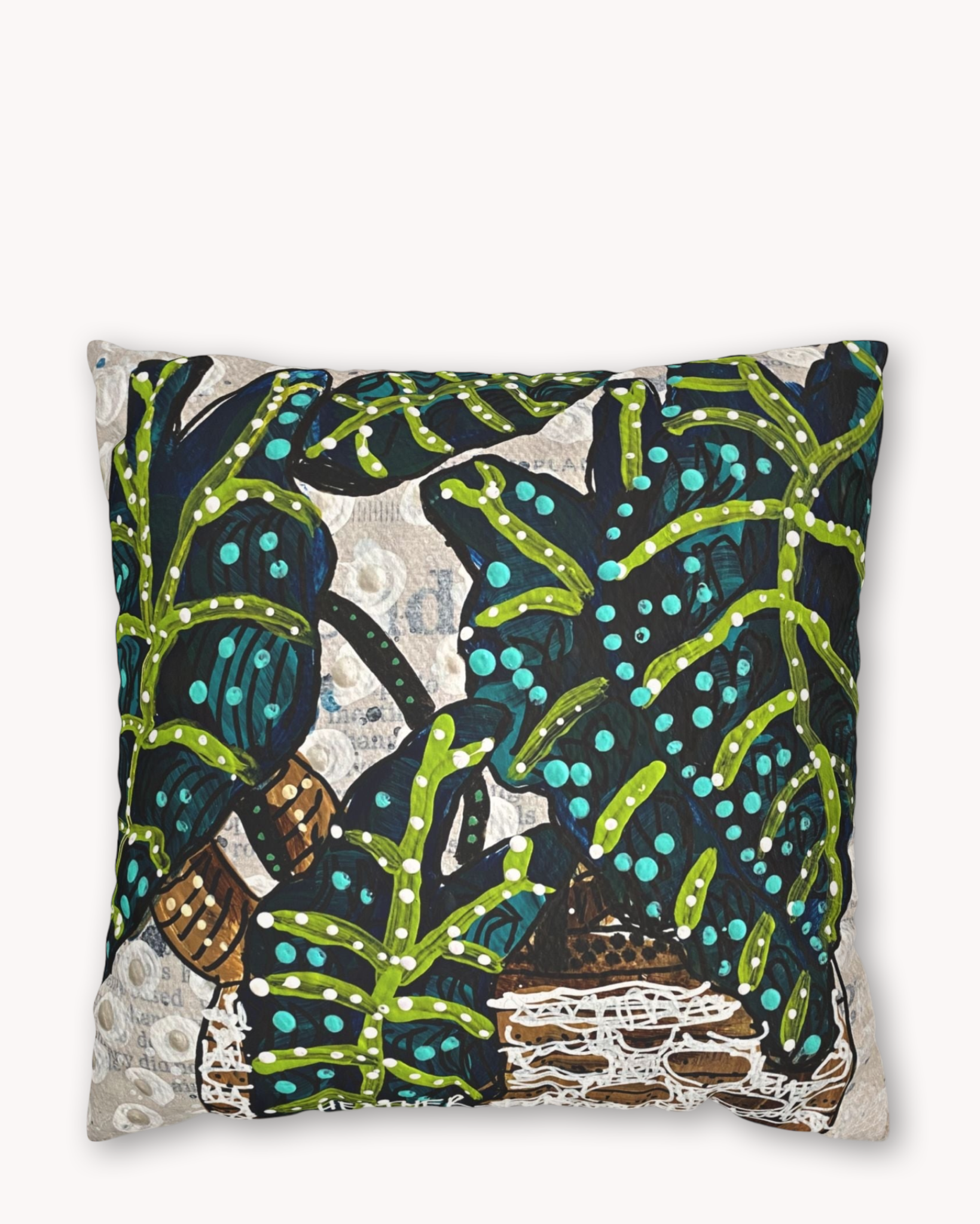 Alocasia Faux Suede Pillow