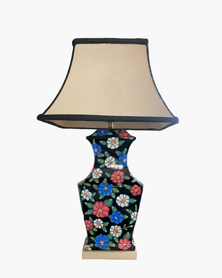Vintage Floral Hand Painted Lamp