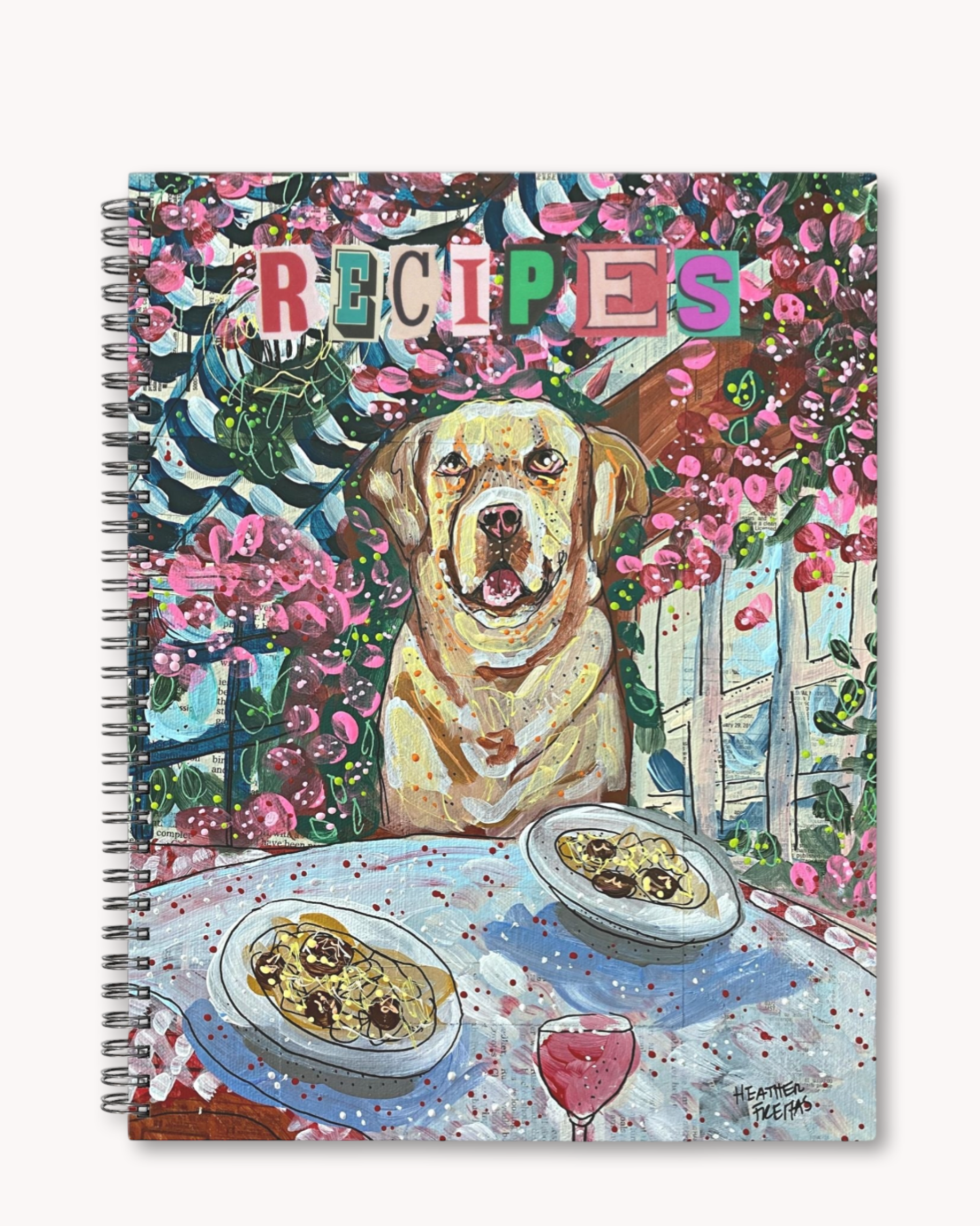 Yellow Labrador Dining Hardcover Recipe Journal 8.5 x 11