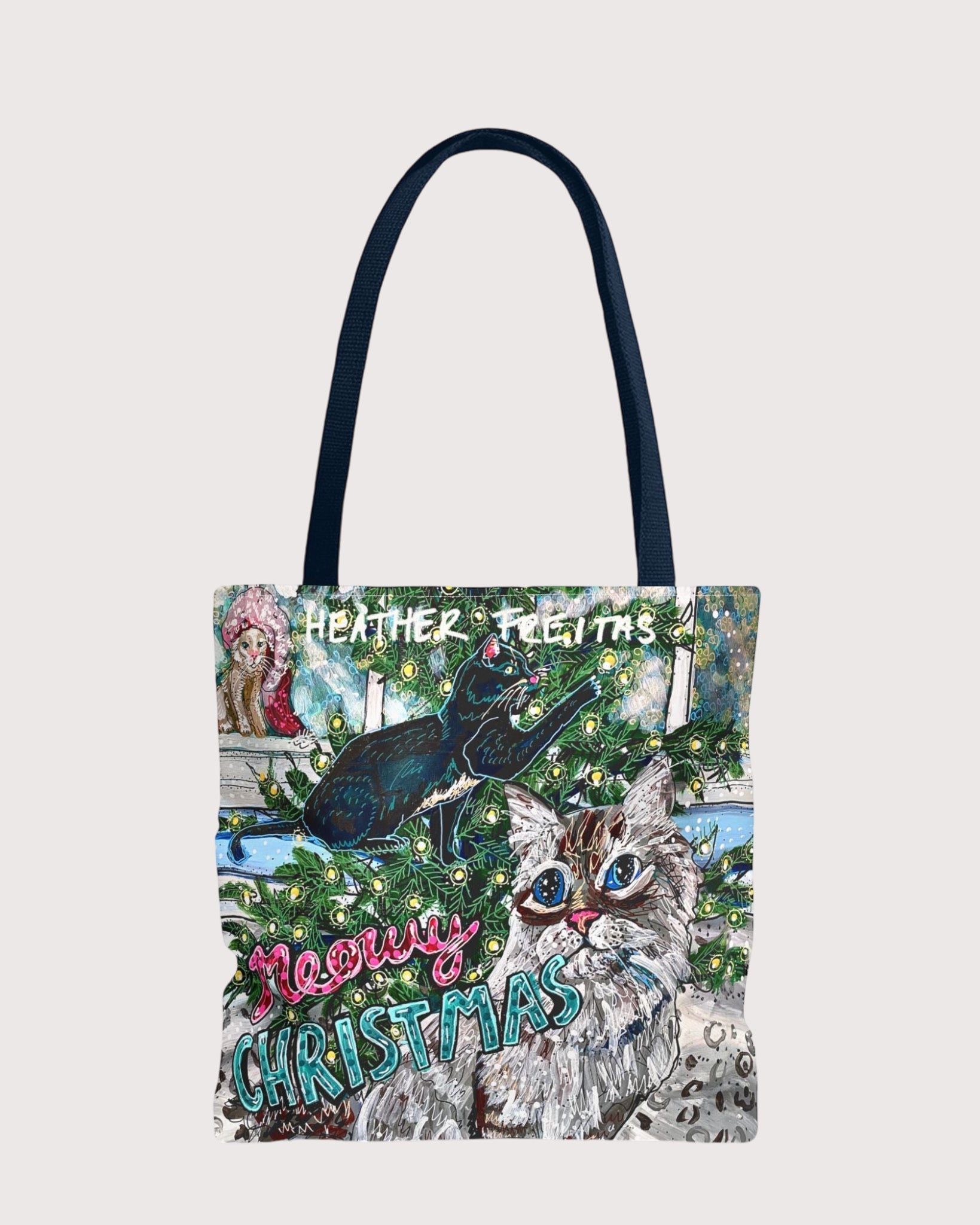 Meowy Christmas Tote Bag