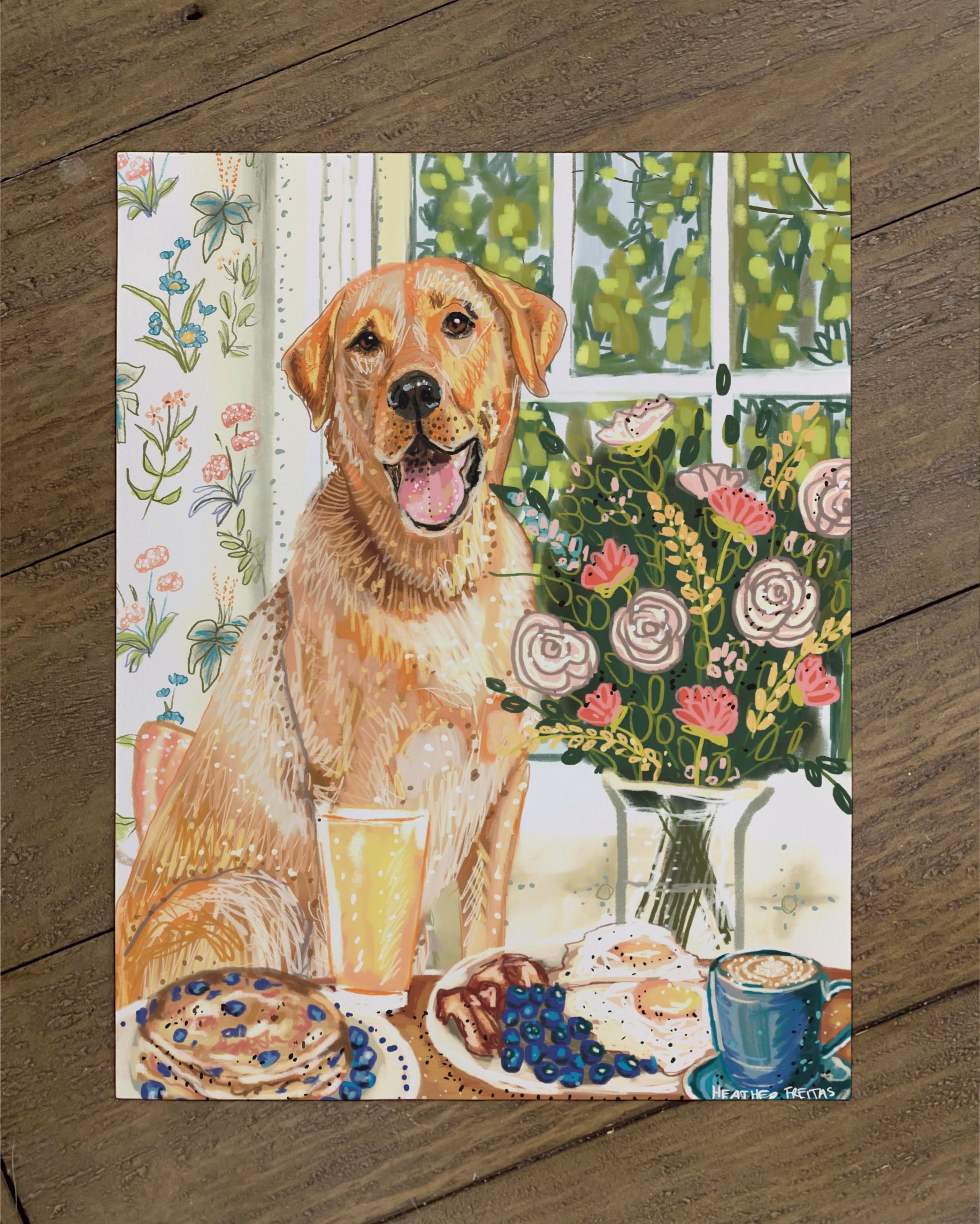 Build Your Own Dining Dog Art Print - Labrador