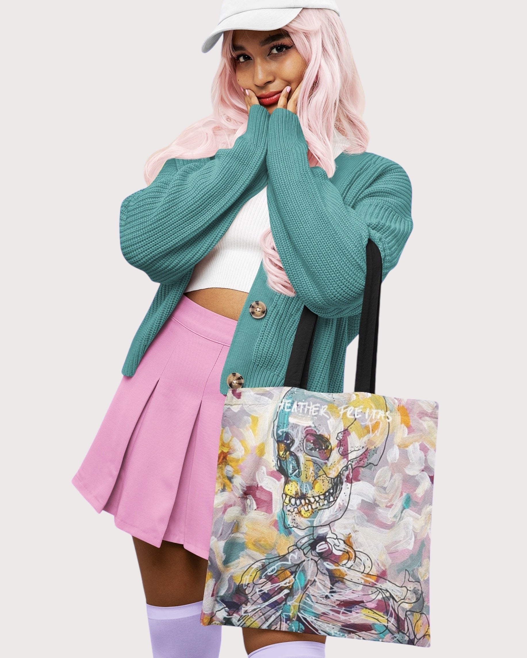 Pastel Skeleton Tote Bag