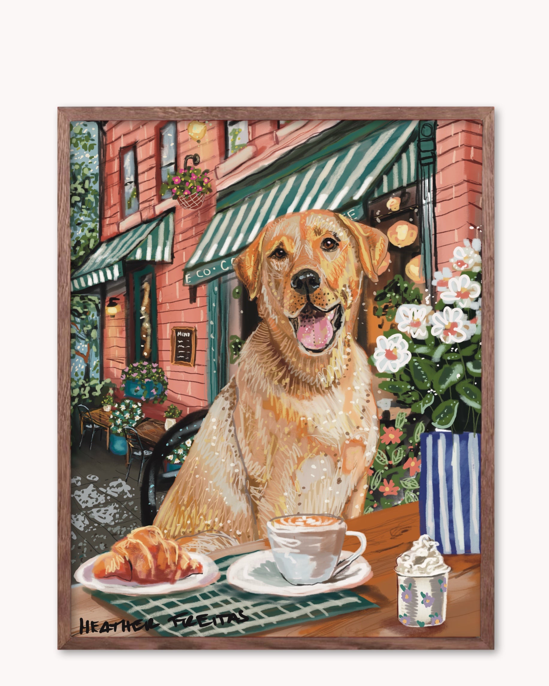 Build Your Own Dining Dog Art Print - Labrador