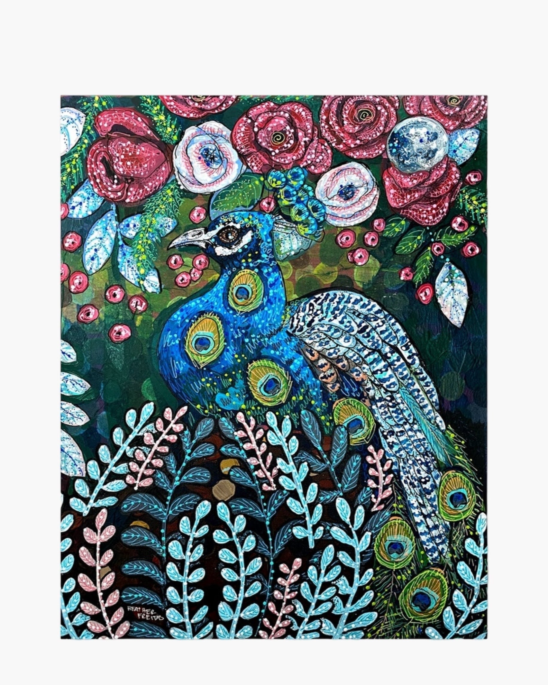 Blue Boy Peacock - Limited Edition Signed Paper Print