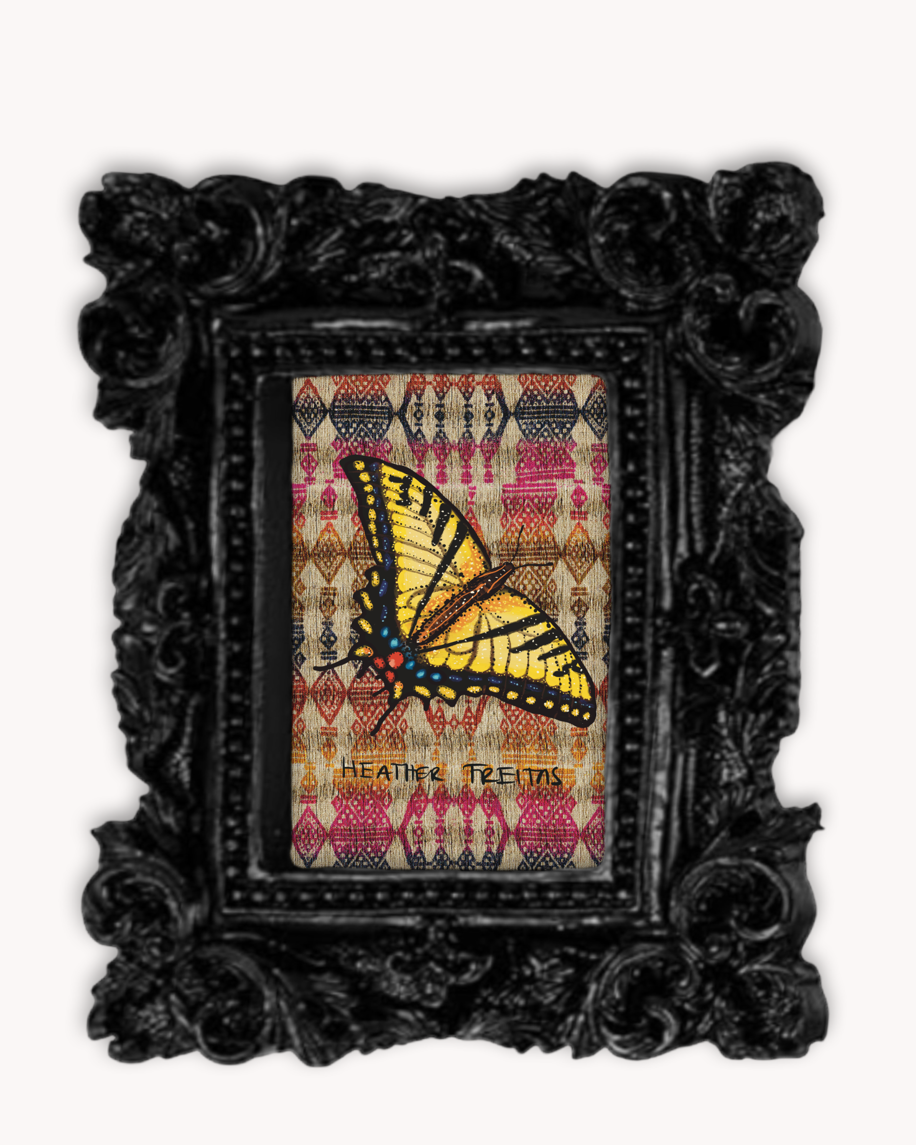 Two-tailed Swallowtail Butterfly Framed Magnet be