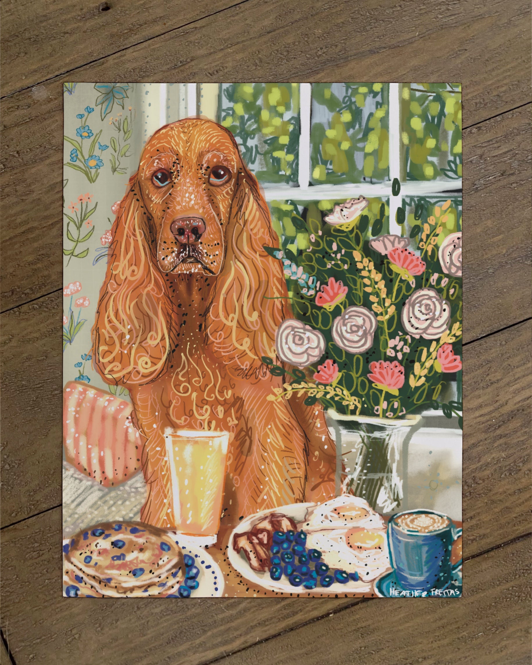 Build Your Own Dining Dog Art Print - Cocker Spaniel