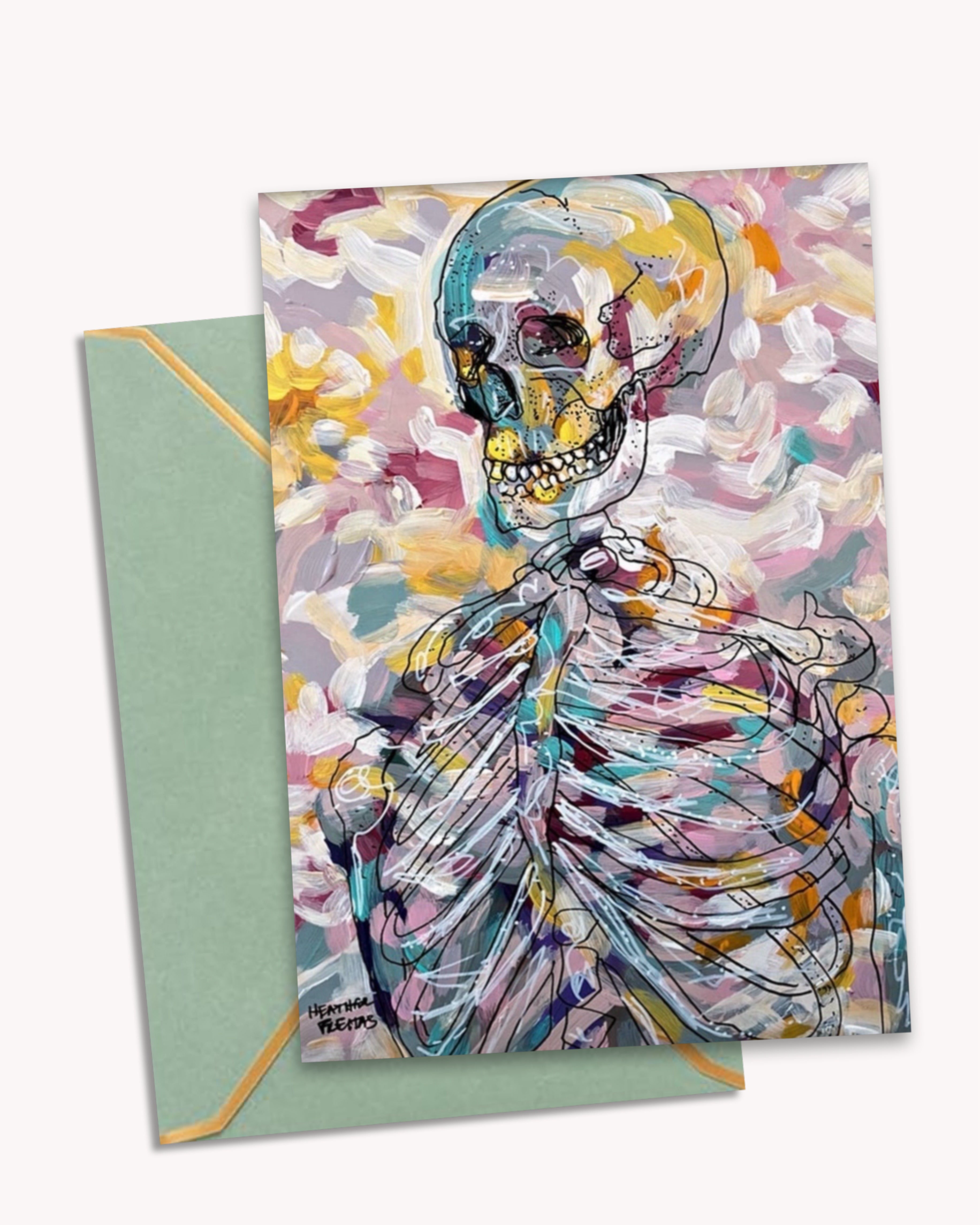 Pastel Skeleton - Limited Edition Greeting Card / Fine Art Print