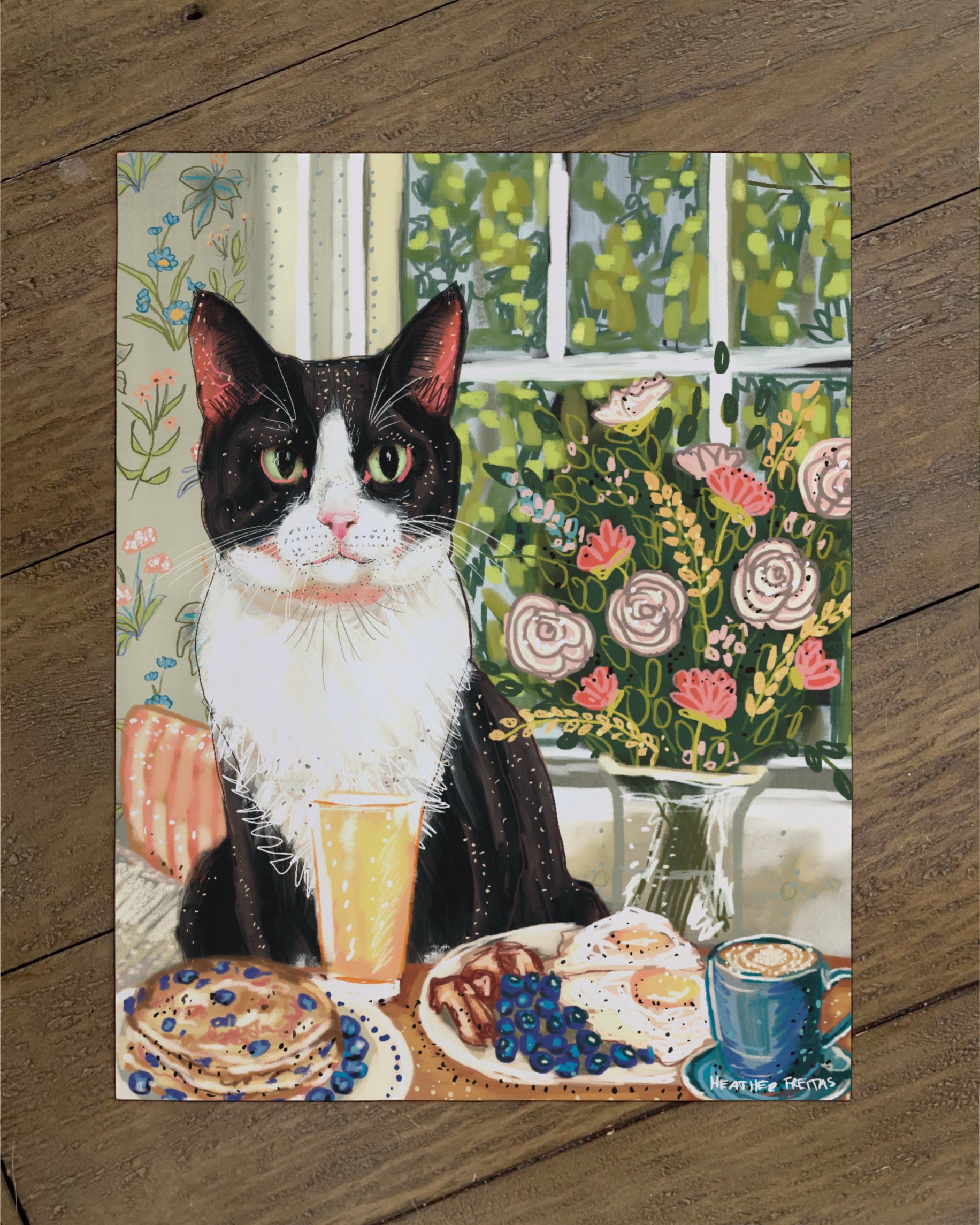 Build Your Own Fancy Feast Cat Art Print - Tuxedo