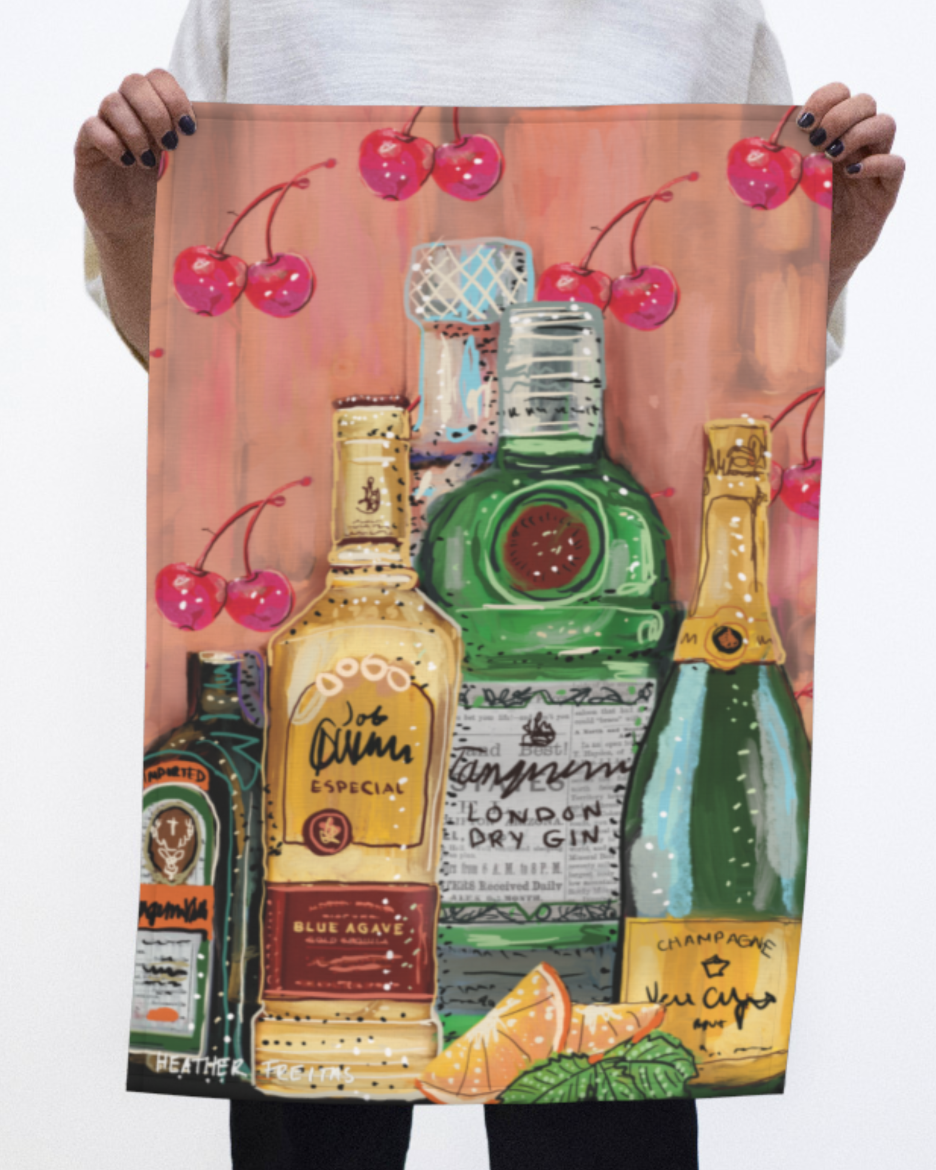 Cocktails Tea Towel