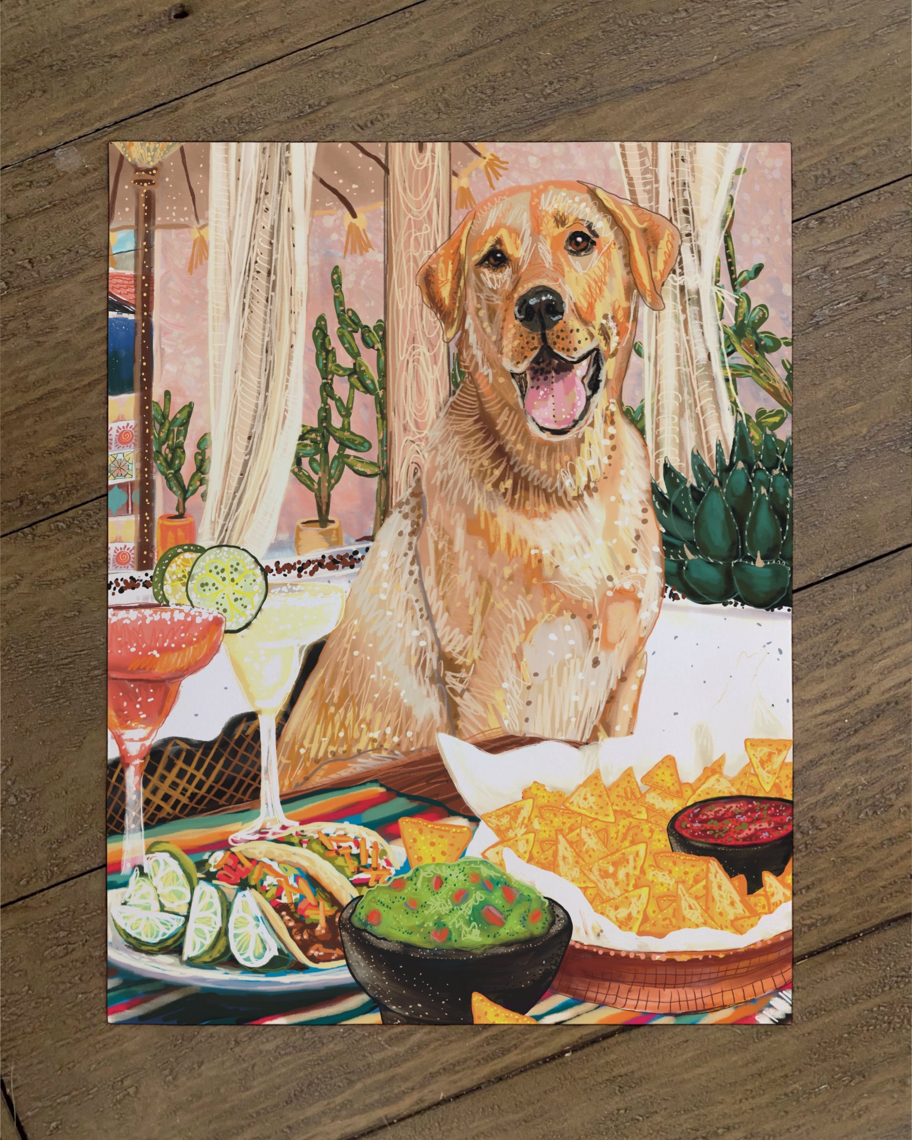 Build Your Own Dining Dog Art Print - Labrador