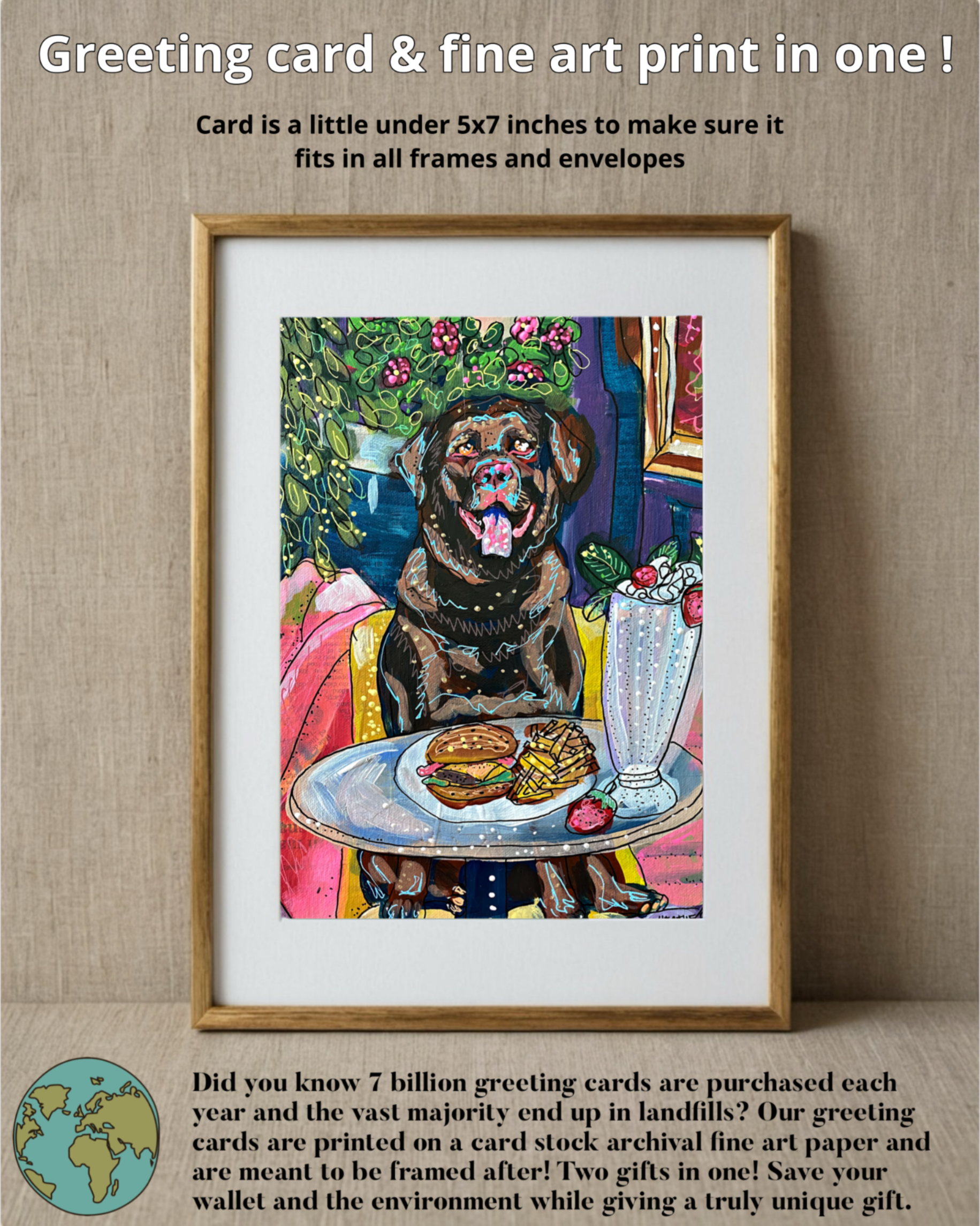 Dining Dogs - Limited Edition Fine Art Greeting Card 9 pack