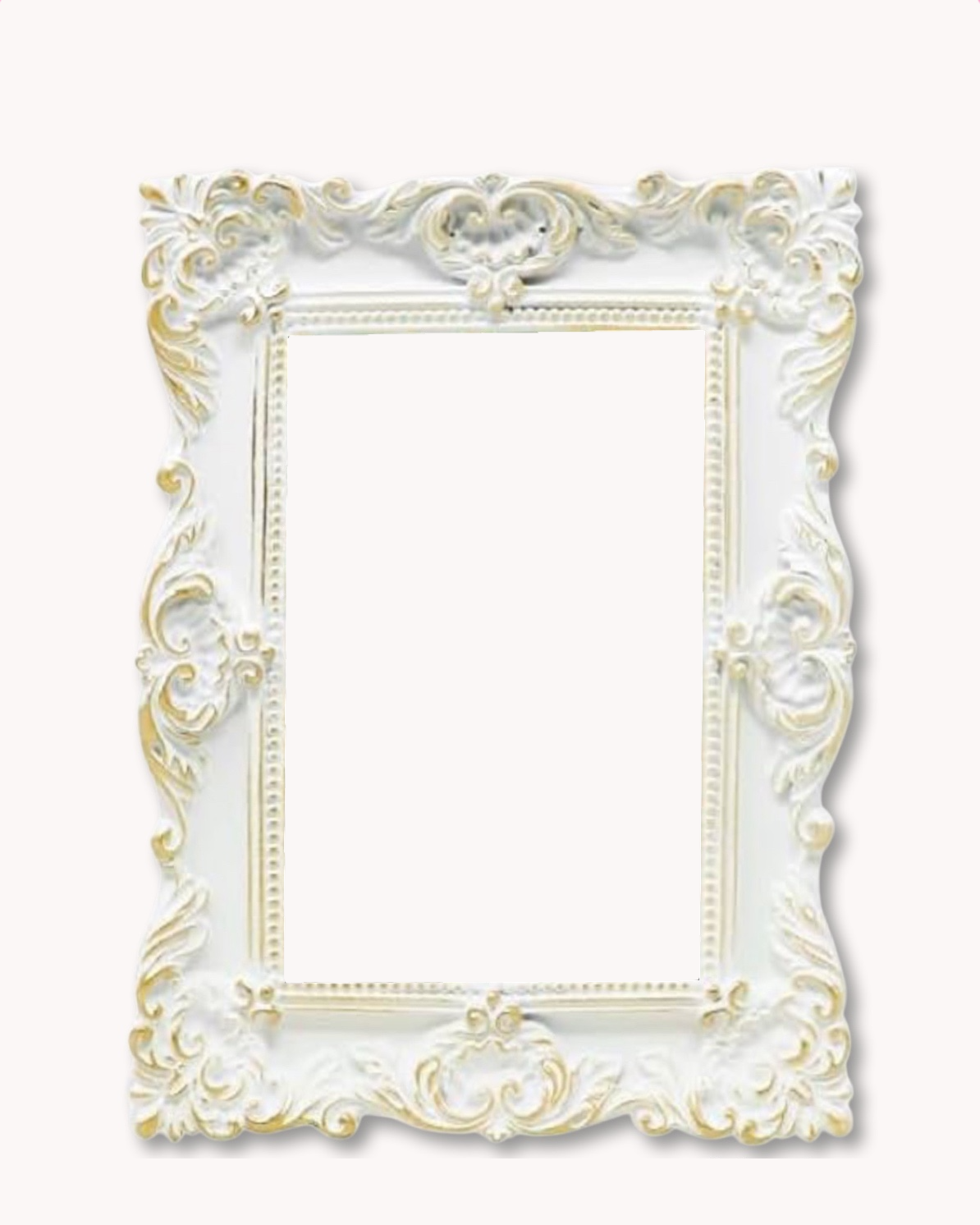 White Ornate Frame ( for small works on paper and panel )