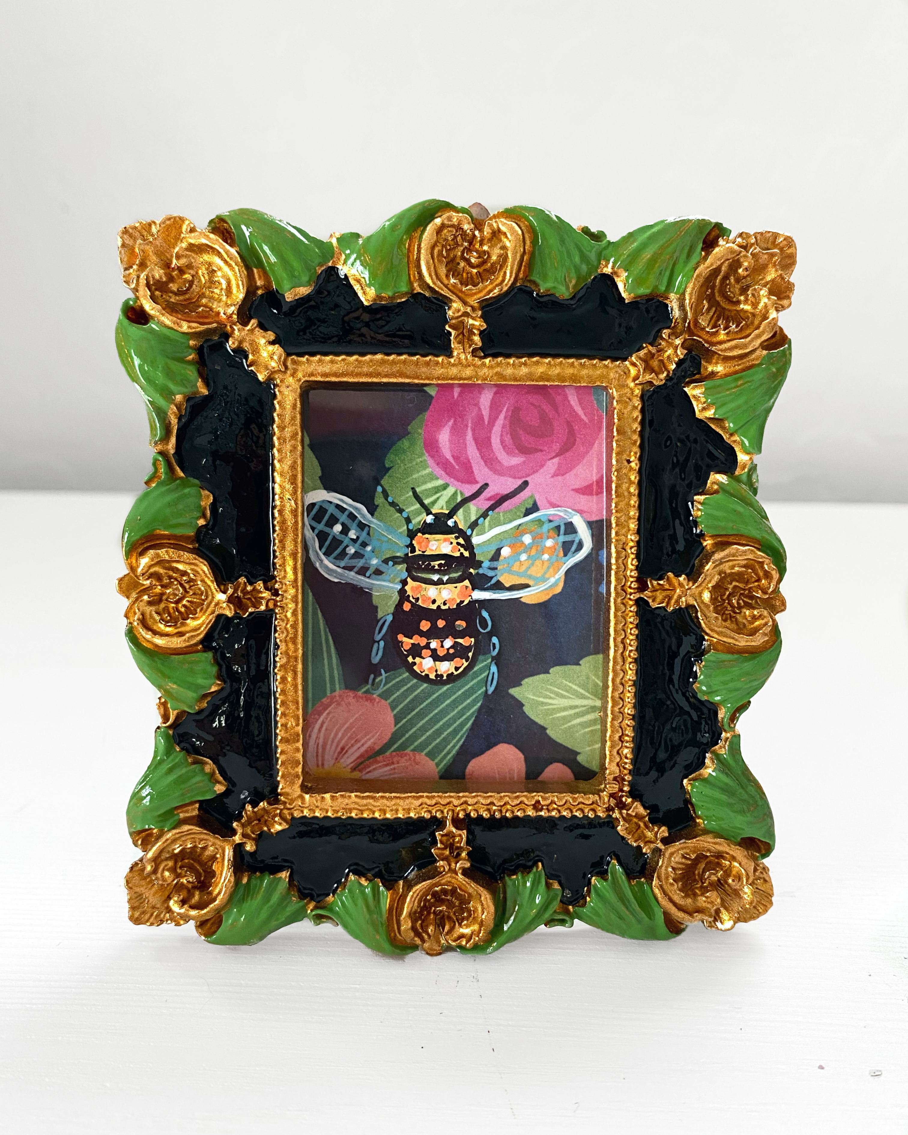 Floral Bee ( Mini Original Painting )