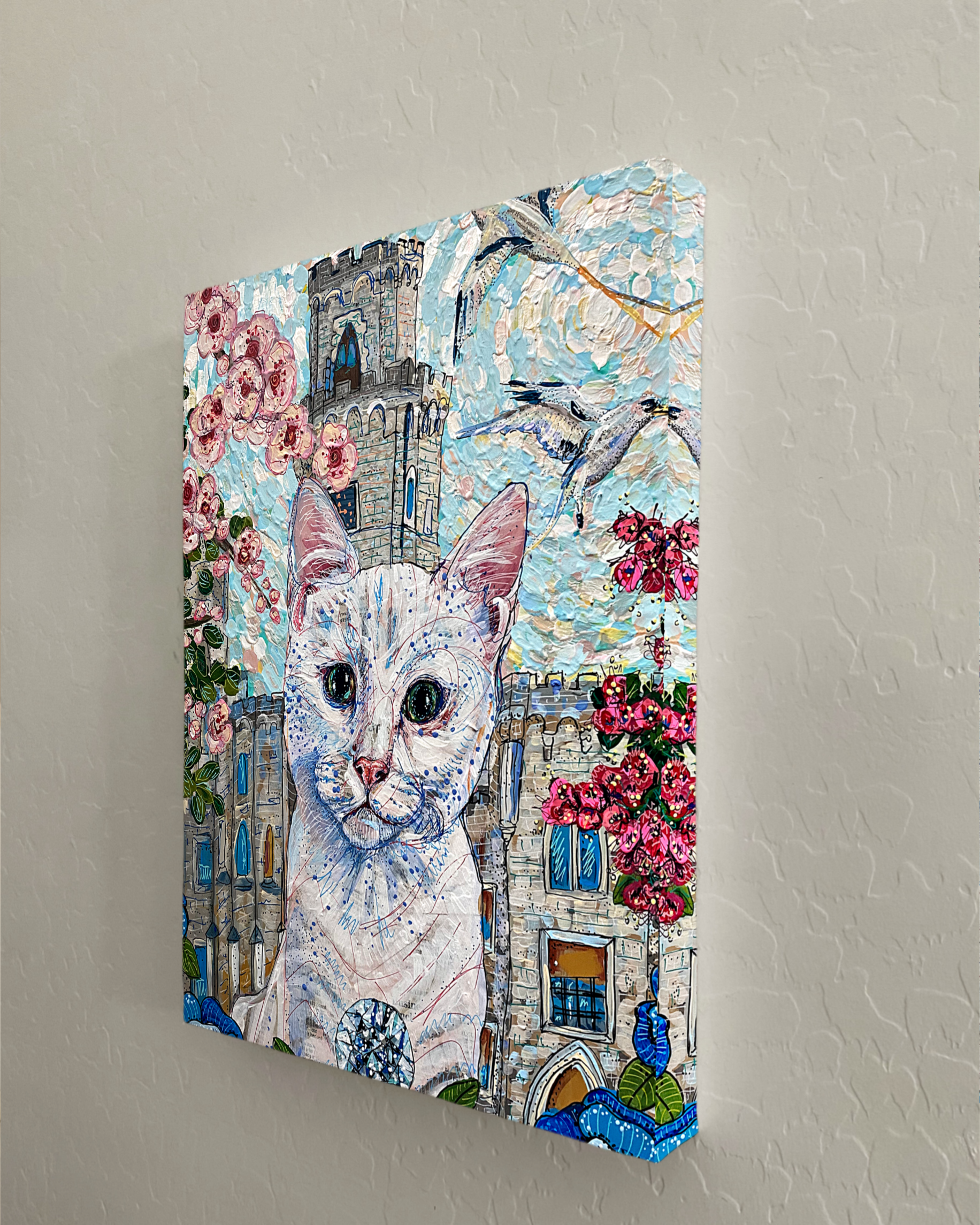 Blossom Castle Cat - Limited Edition Print