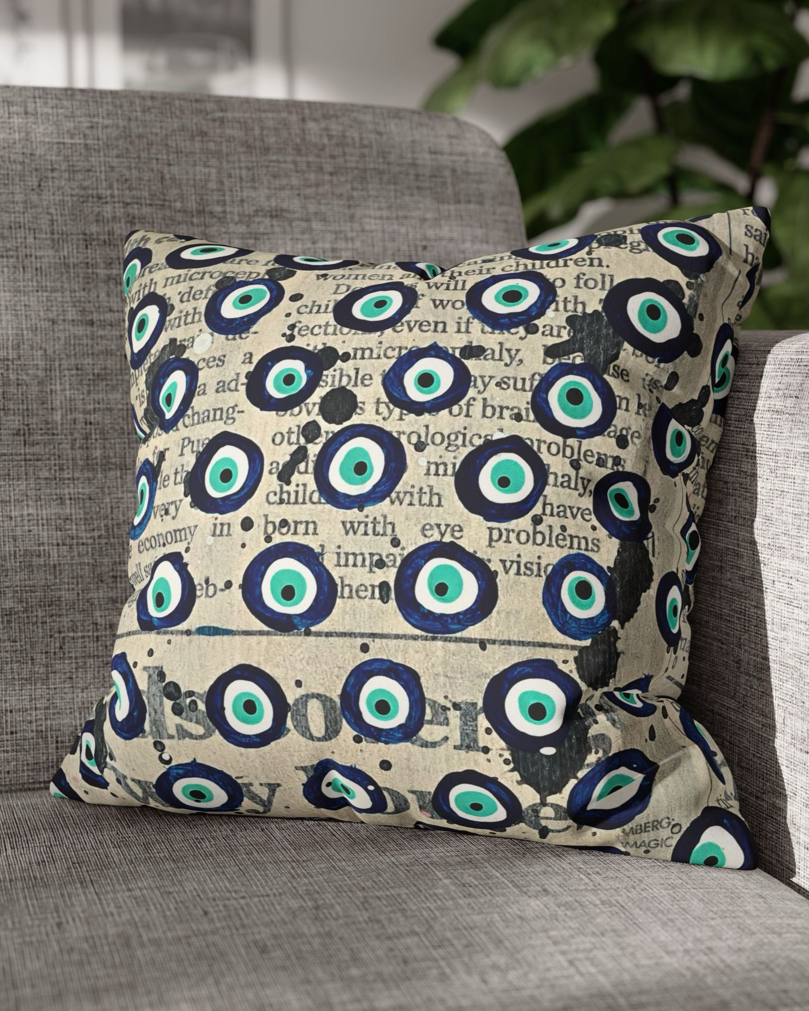 Evil Eye Energy Faux Suede Pillowcase