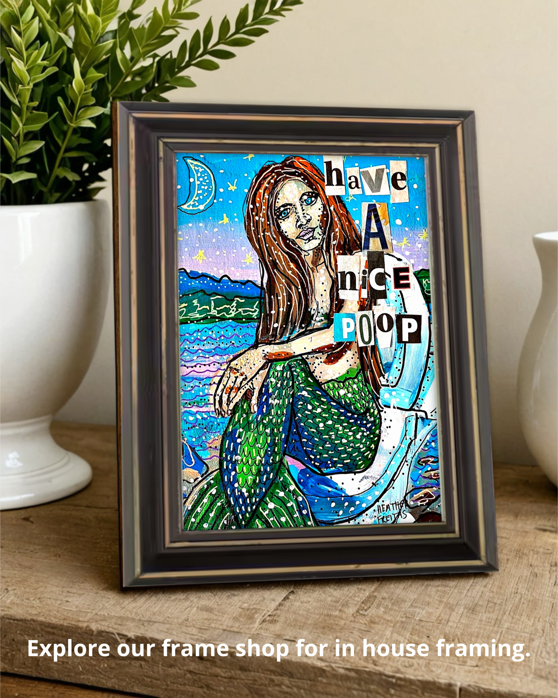 Have A Nice Poop Mermaid - Limited Edition Mini Print