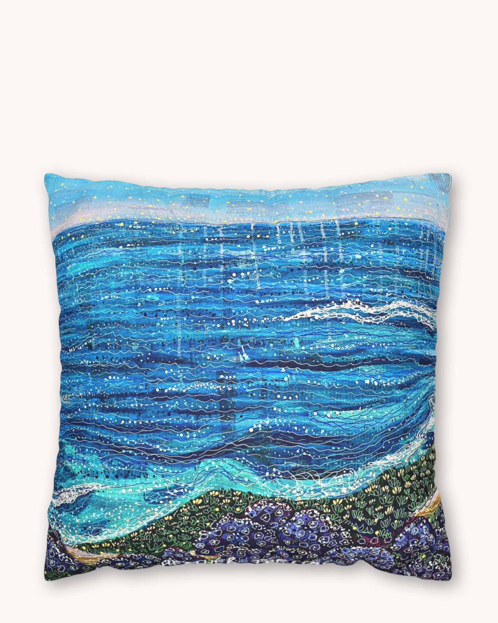 California Tides Faux Suede Pillow