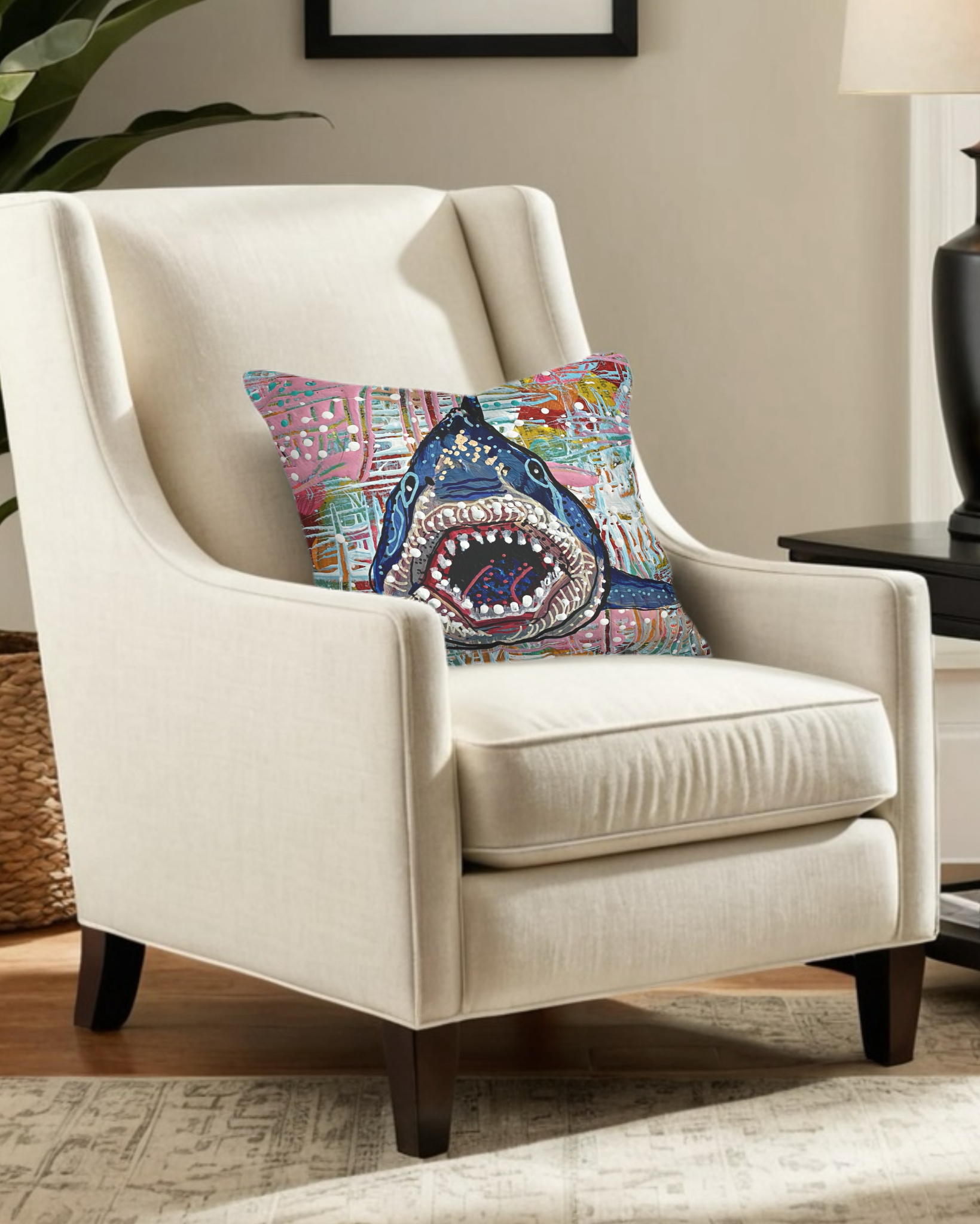 Great White Shark Faux Suede Pillowcase