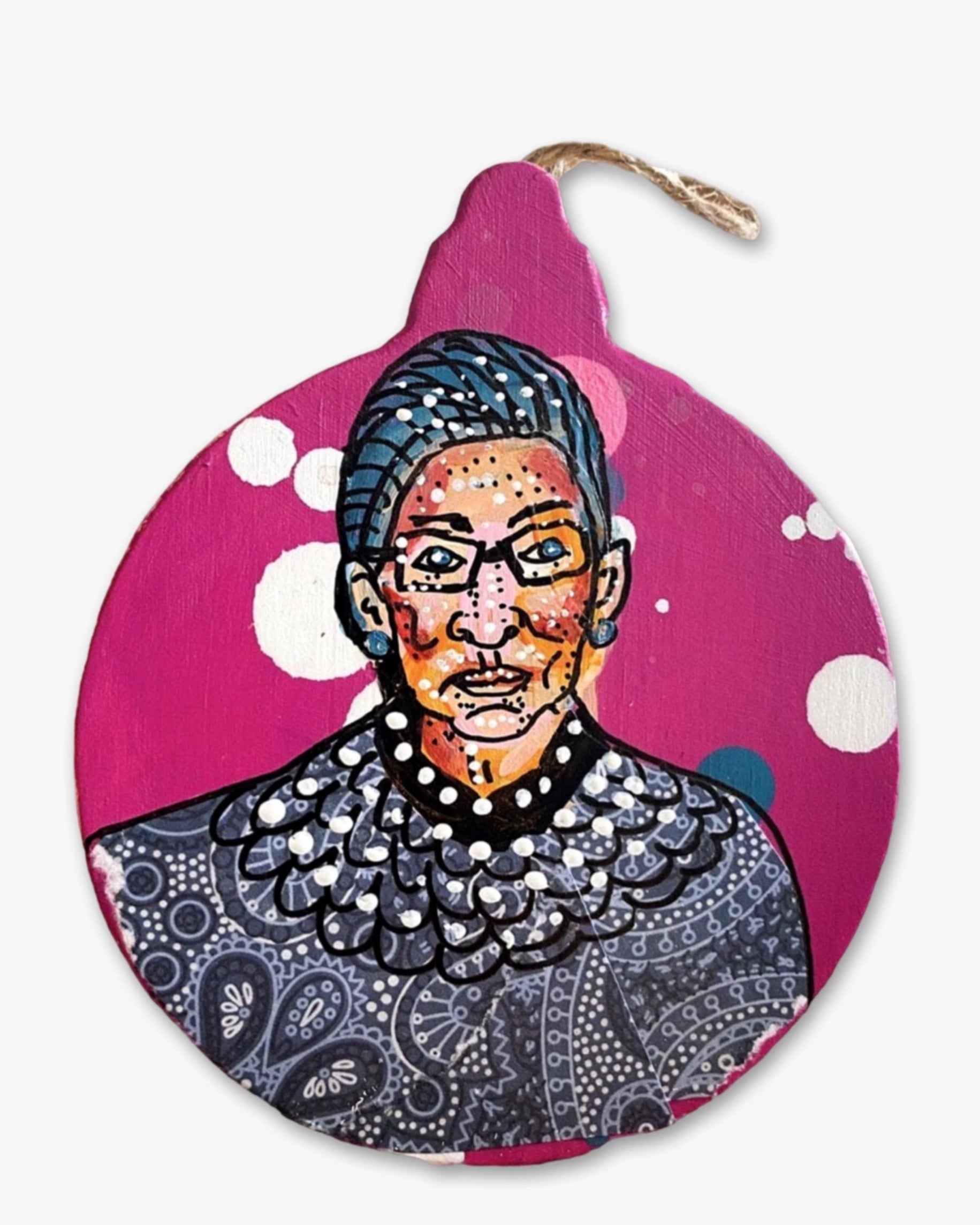 RBG Magenta - Hand Painted Ornament