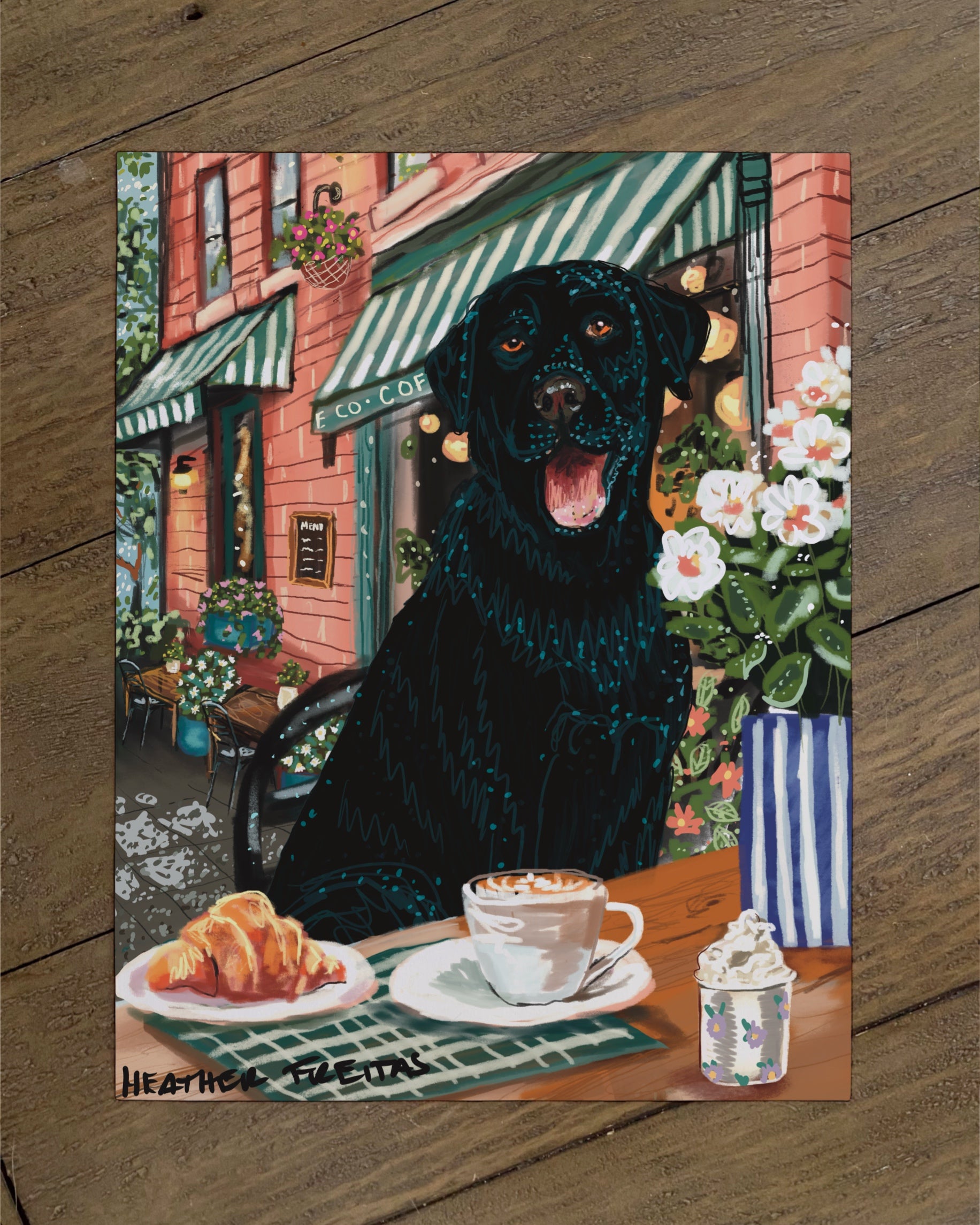 Build Your Own Dining Dog Art Print - Labrador