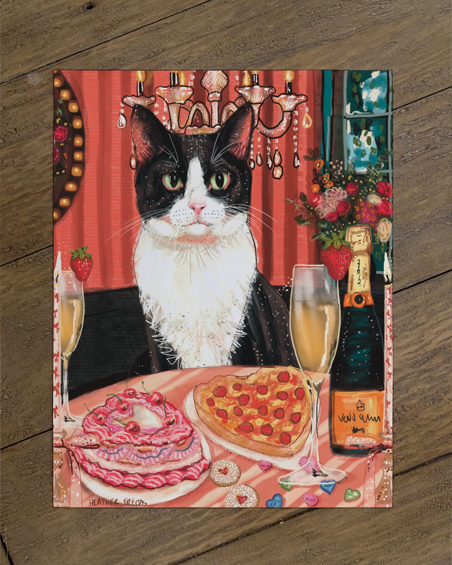 Build Your Own Fancy Feast Cat Art Print - Tuxedo