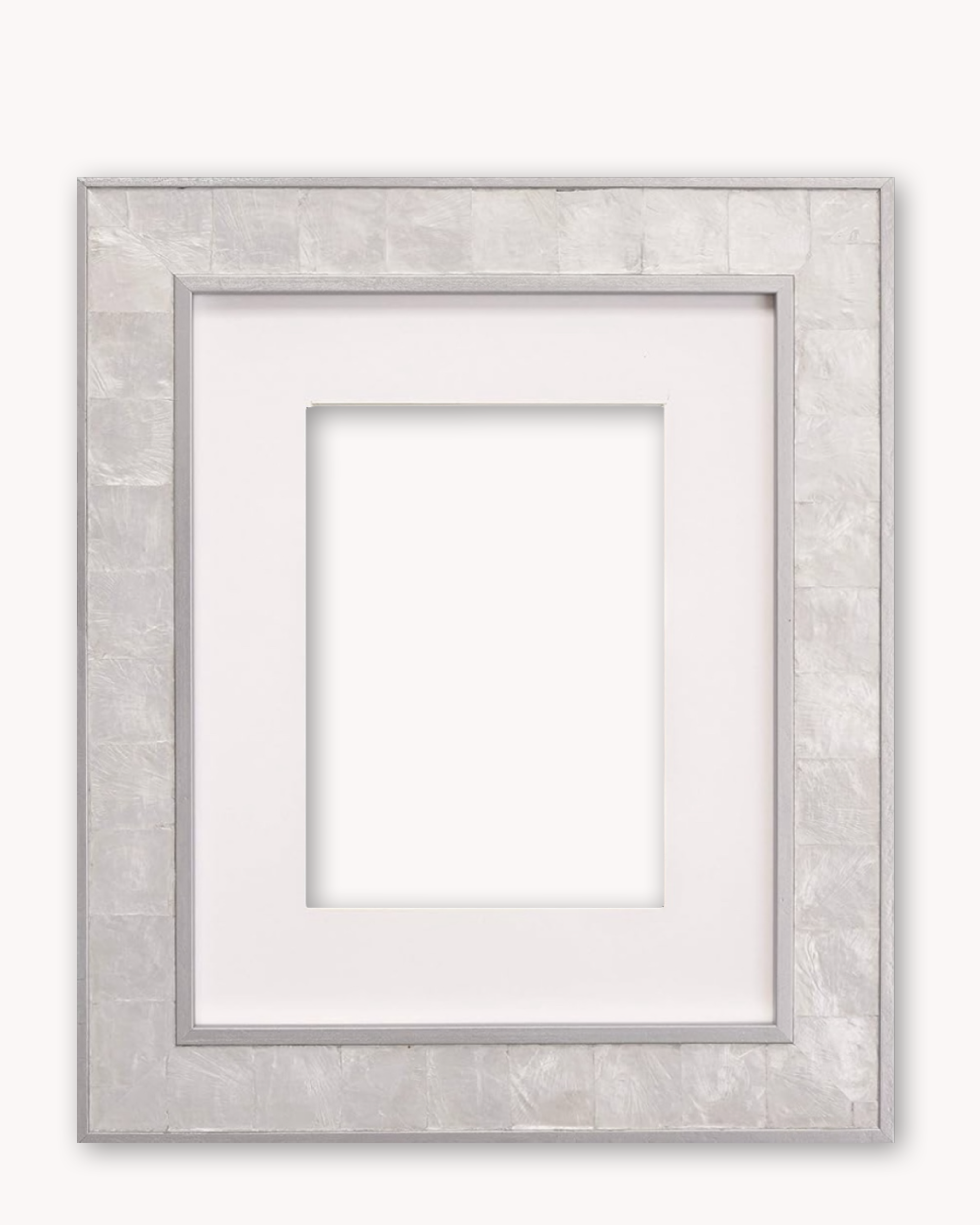 Mother Of Pearl Wood Frame - Silver ( for works on paper and panel )