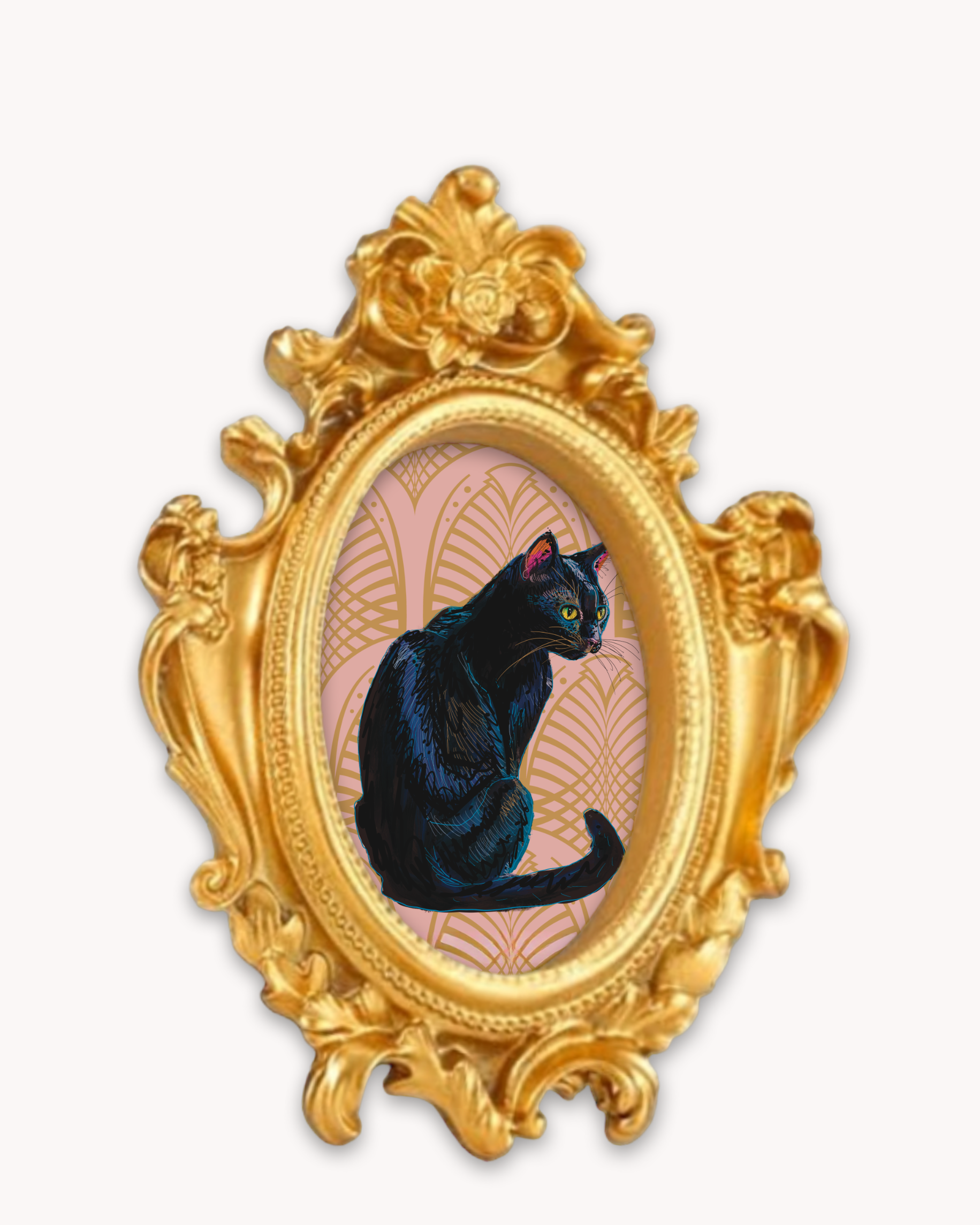 Black Cat Framed Magnet