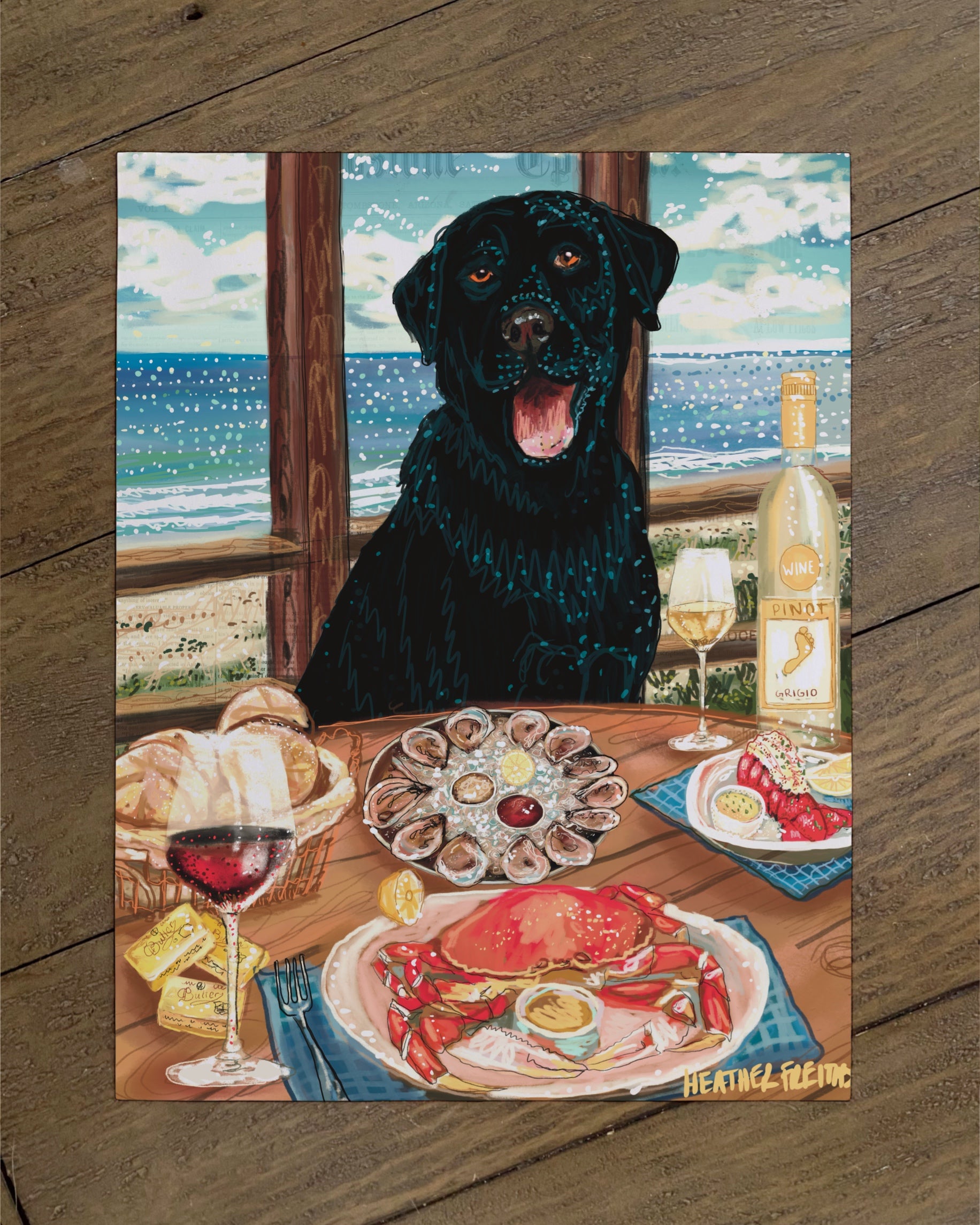 Build Your Own Dining Dog Art Print - Labrador