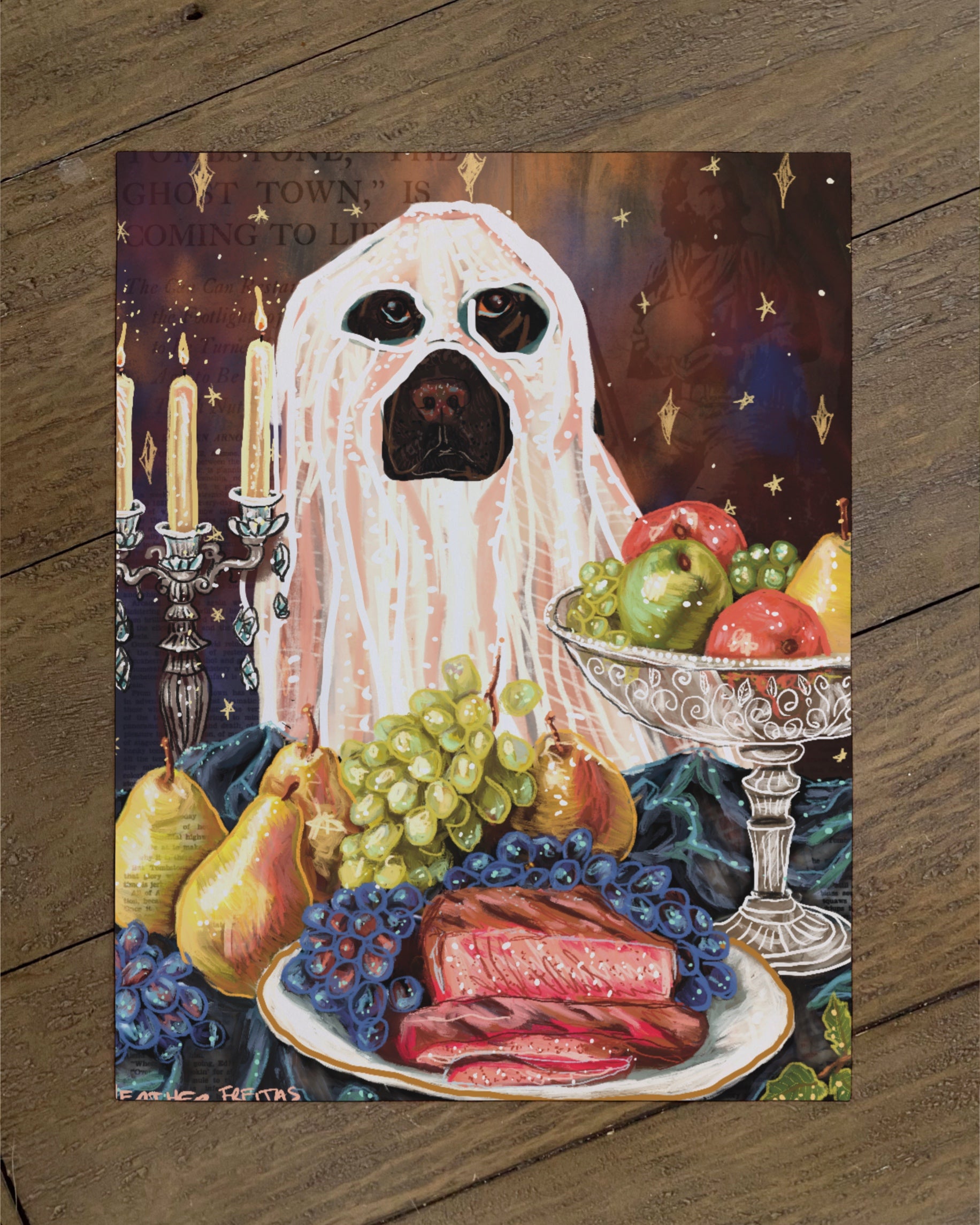 Build Your Own Dining Dog Art Print - Cocker Spaniel