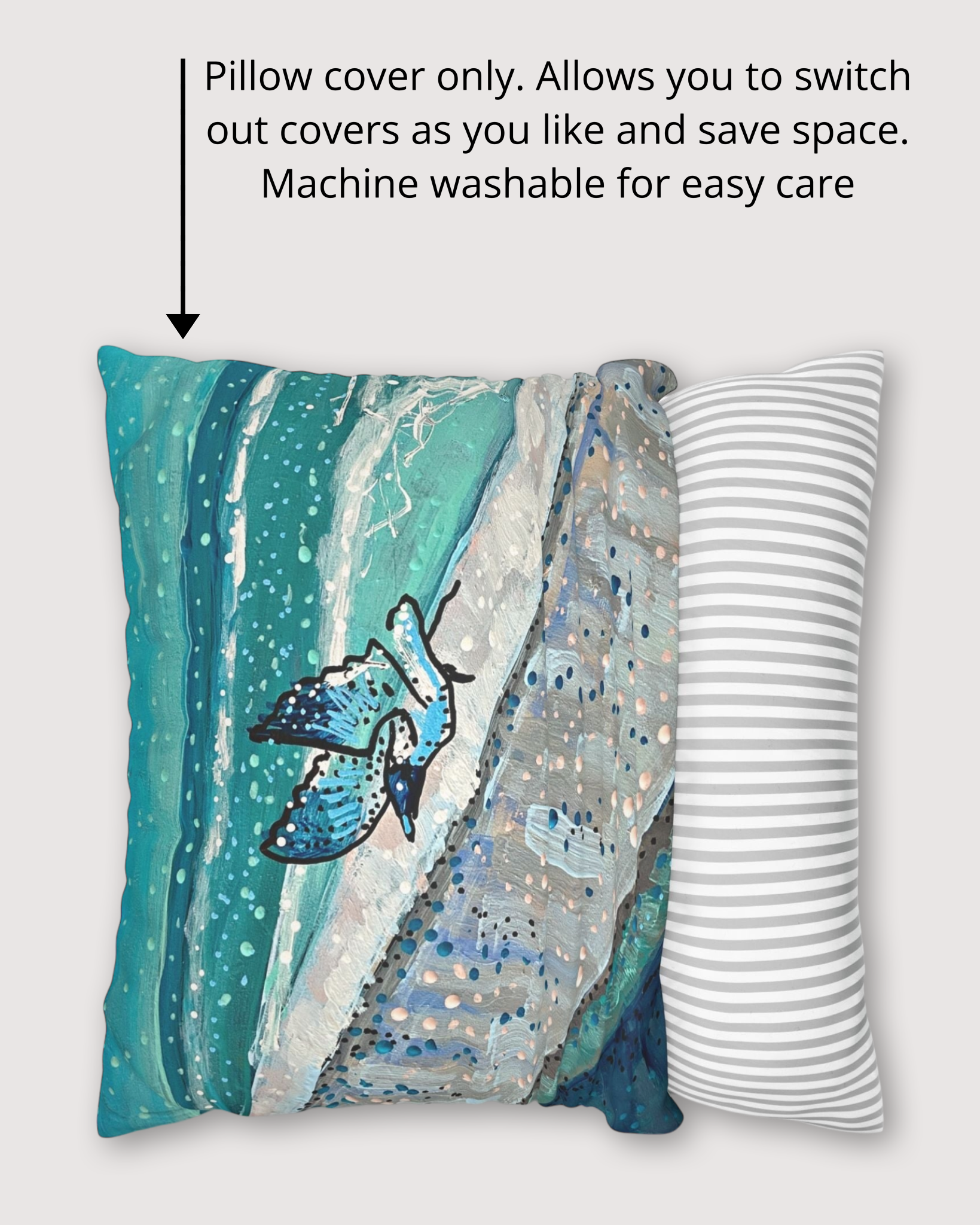 Ocean Breeze Faux Suede Pillowcase