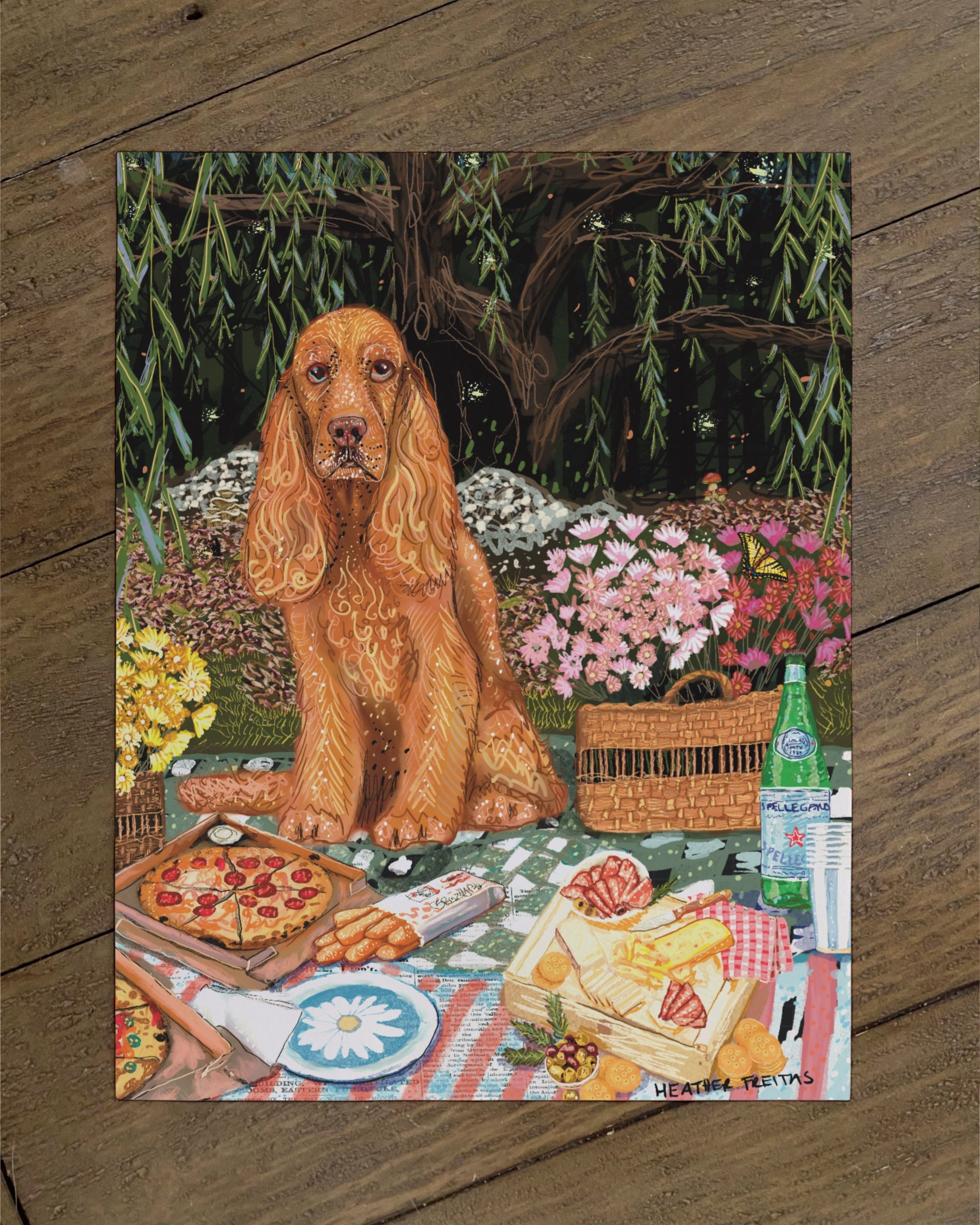 Build Your Own Dining Dog Art Print - Cocker Spaniel