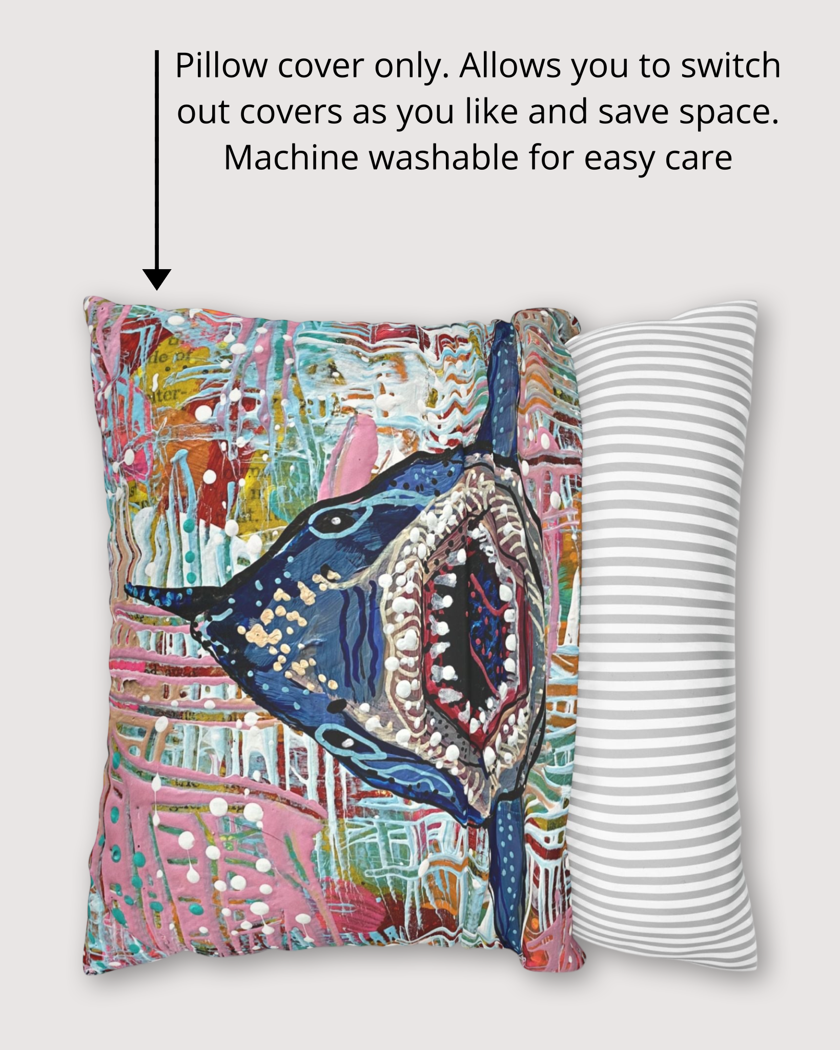 Great White Shark Faux Suede Pillowcase