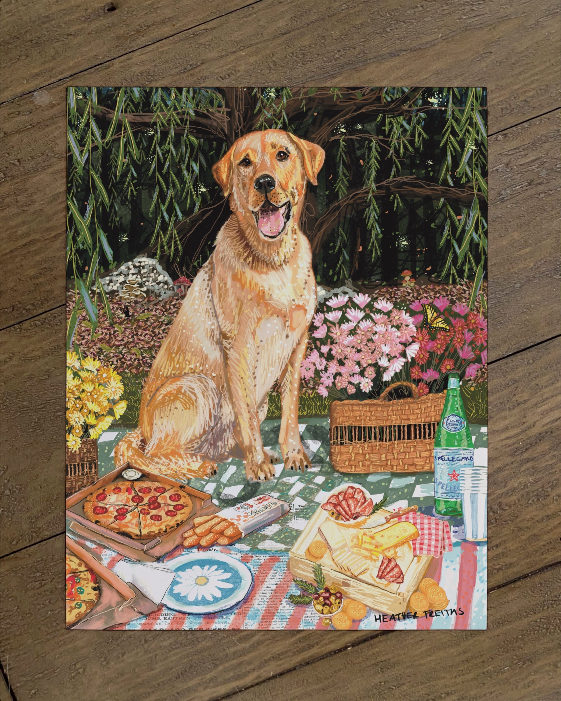 Build Your Own Dining Dog Art Print - Labrador