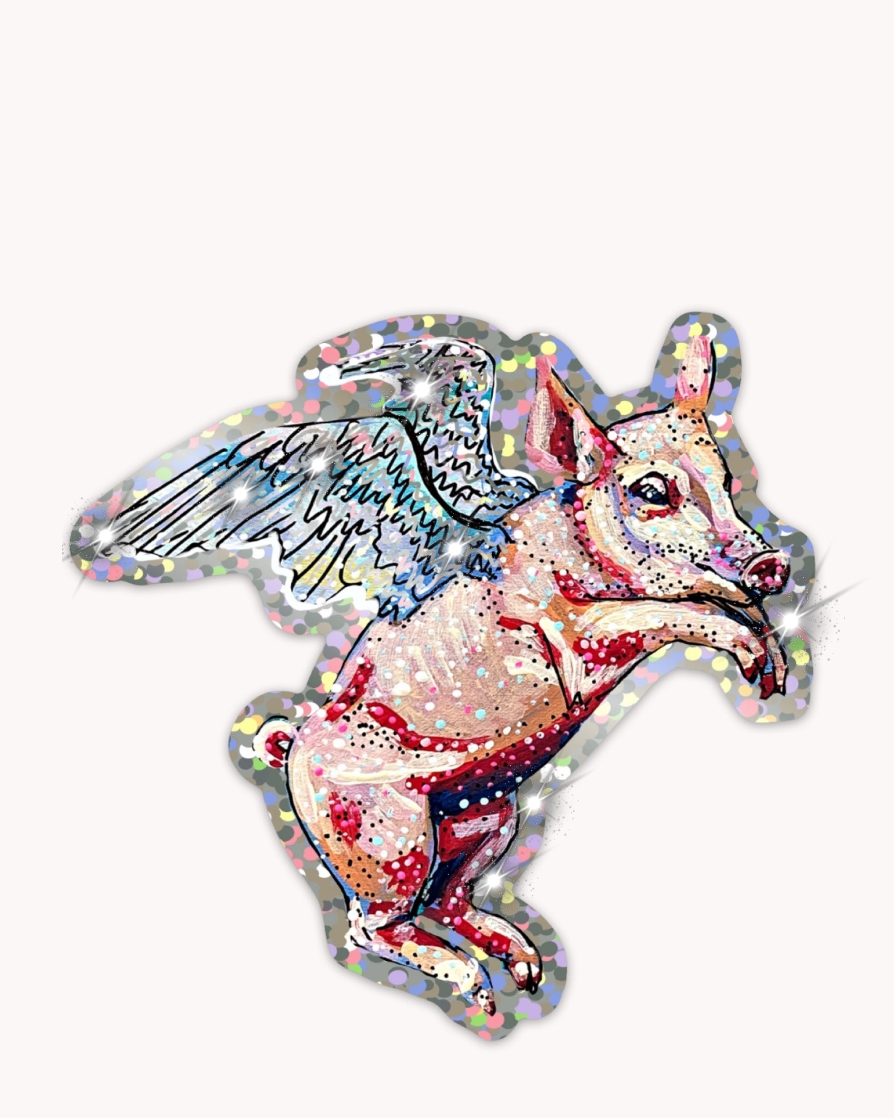 When Pigs Fly Sticker ( Glitter )