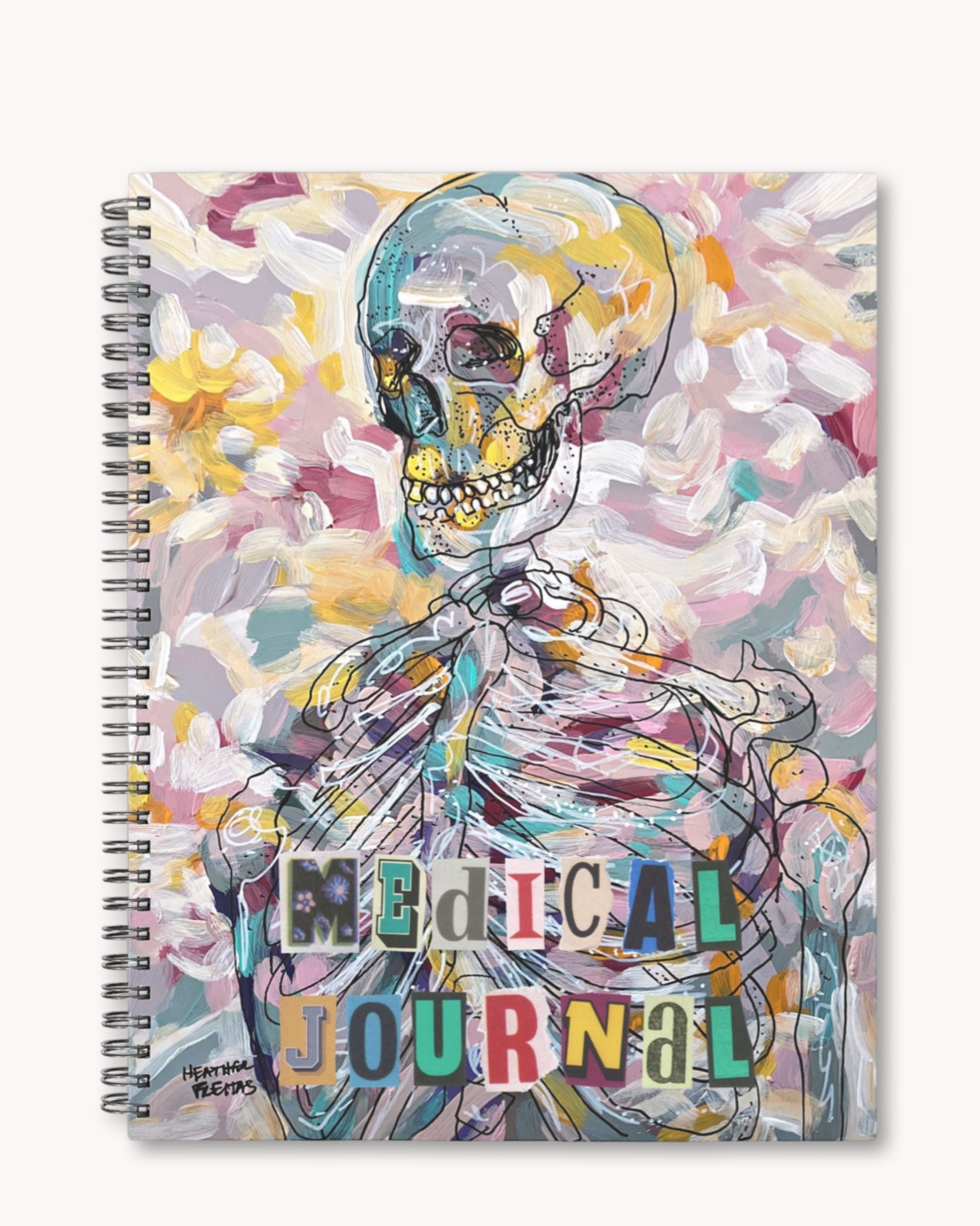 Pastel Skeleton Hardcover Weekly Medical Journal 8.5 x 11