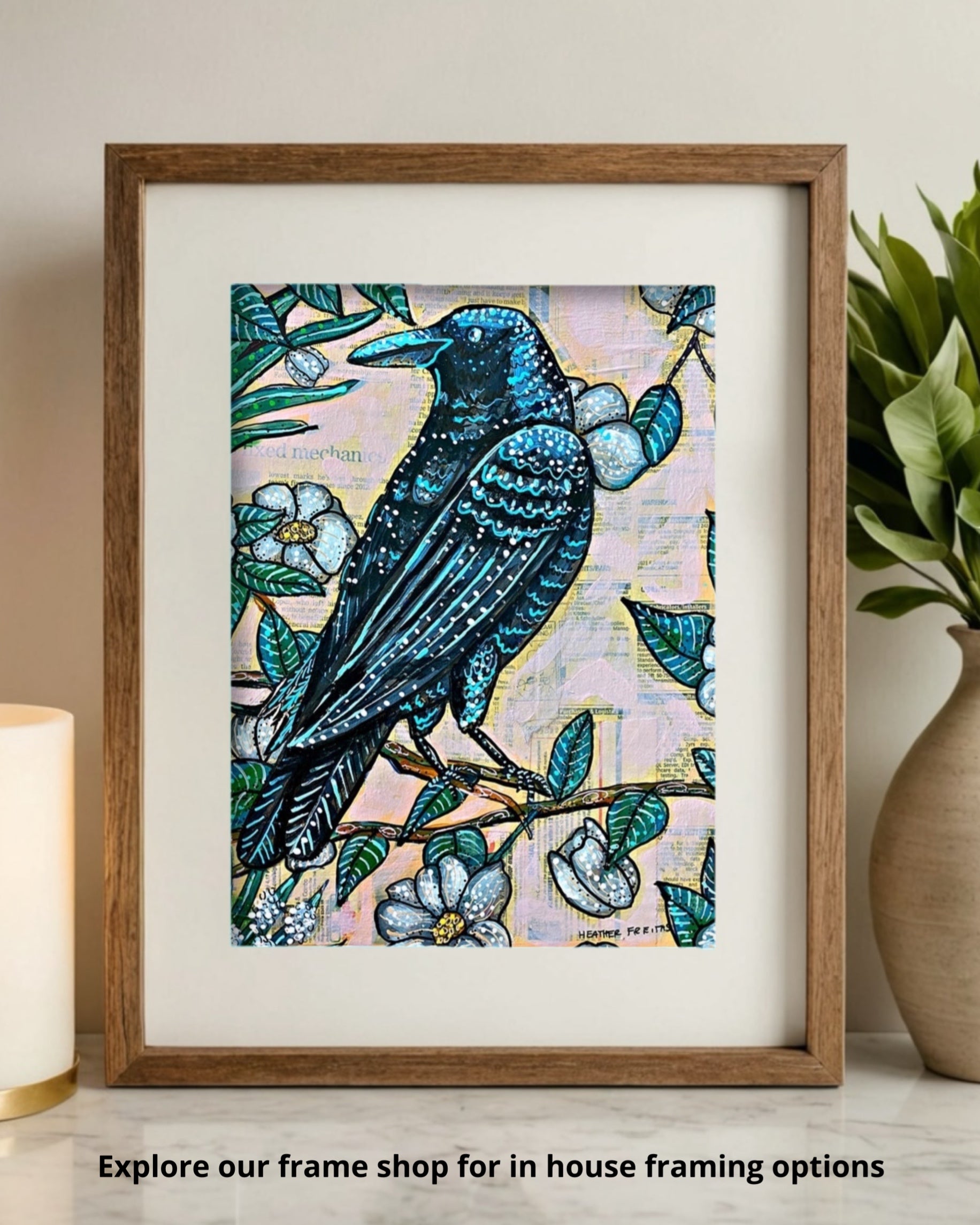 Vintage Floral Raven - Limited Edition Print