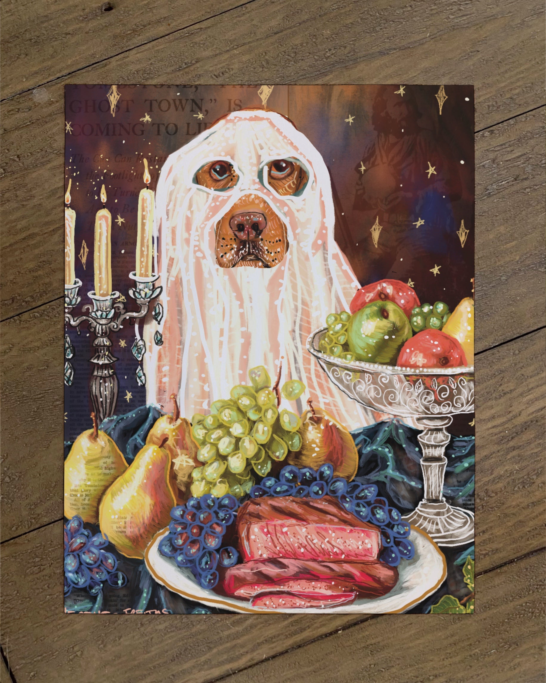 Build Your Own Dining Dog Art Print - Cocker Spaniel